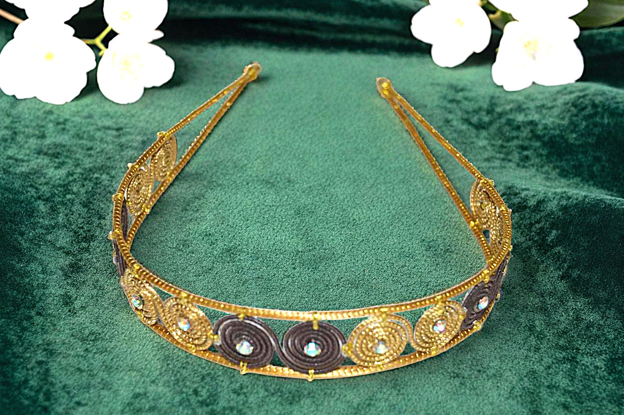 Golden Wire Headband with Brown Color