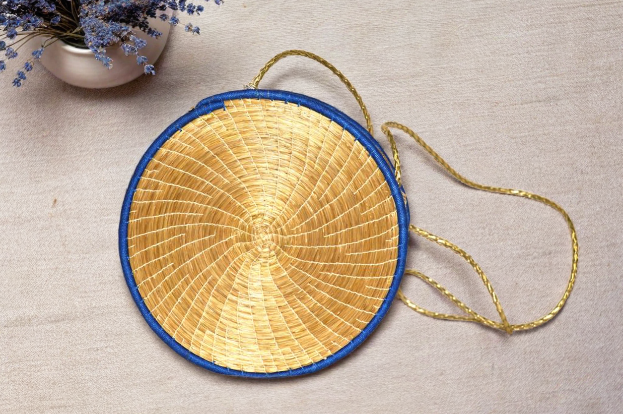 Handwoven Straw Round Bag