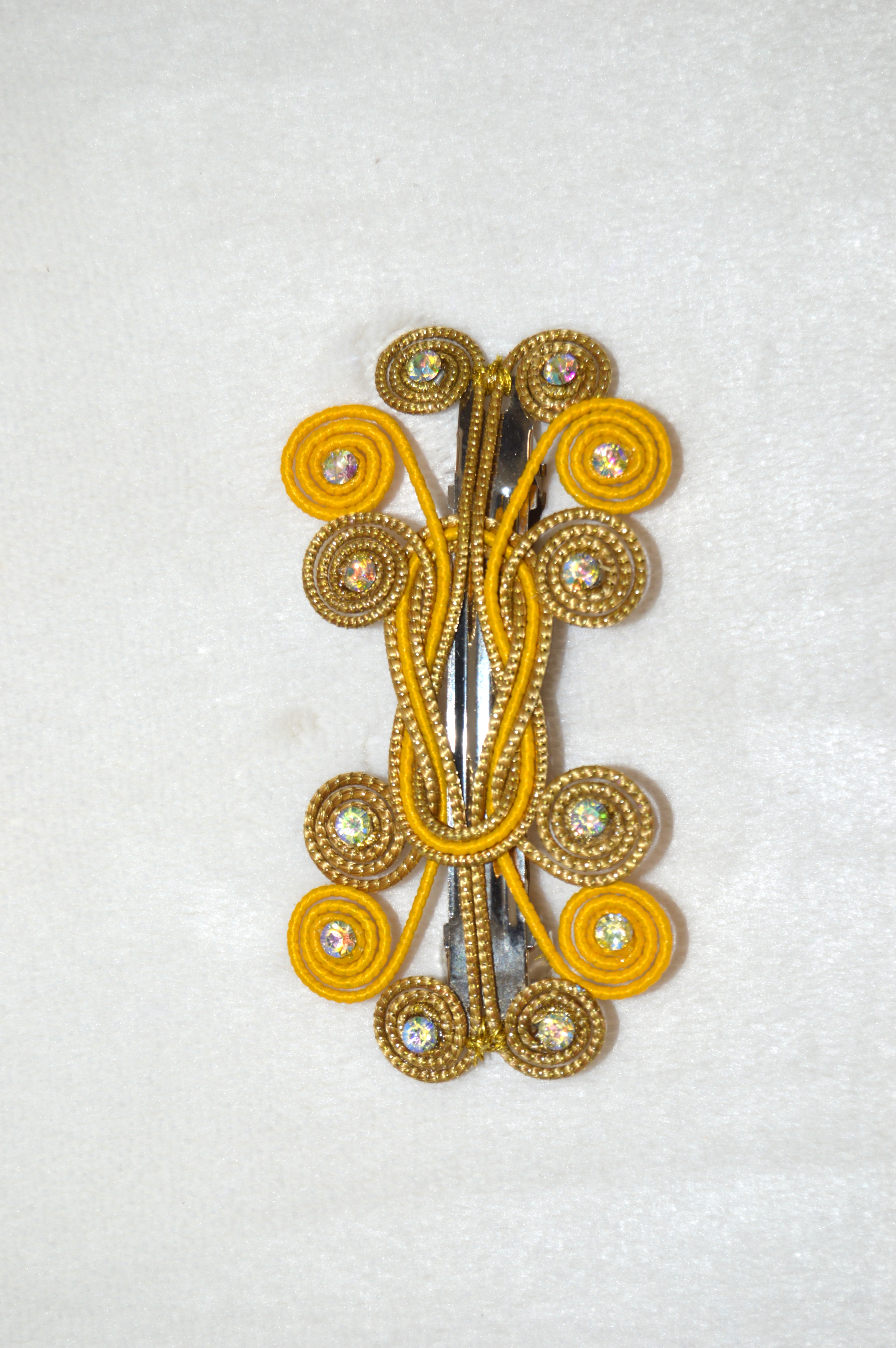 Decorative Hair Clip Yellow And Golden Color