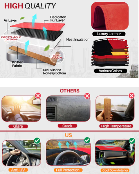 Apex Custom Fit Dashboard Mat Cover For Sedan, Hatchback, , MPV, Truck, SUV etc.