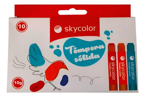Tempera solida Skycolor x10 colores surtidos