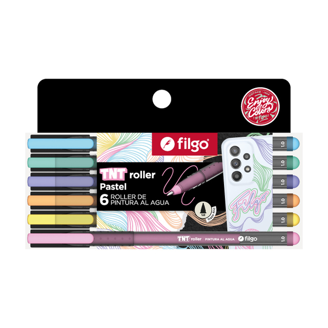 Boligrafo Roller pintura al agua TNT Filgo x6 pasteles