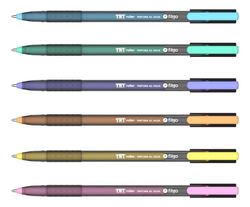 Boligrafo Roller pintura al agua TNT Filgo x6 pasteles