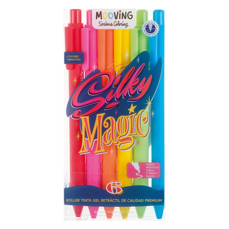 Bolígrafos MOOVING silky Magic pastel x6