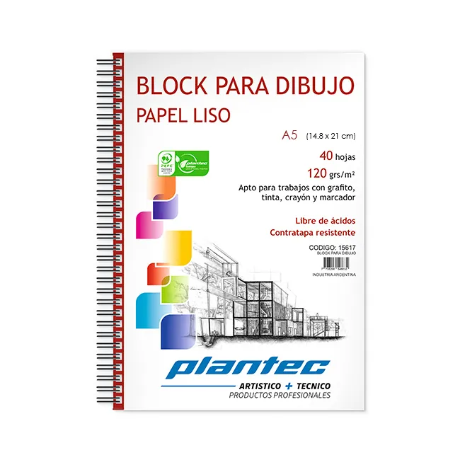 Cuaderno A5 plantec x40 hojas 120gr