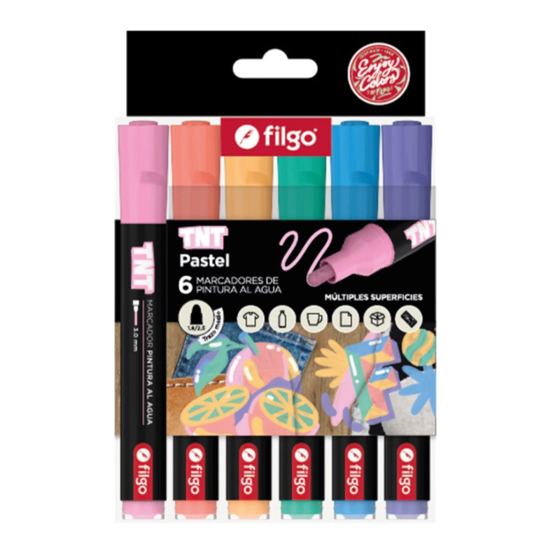 Marcador filgo tnt pasteles X6 3.0MM