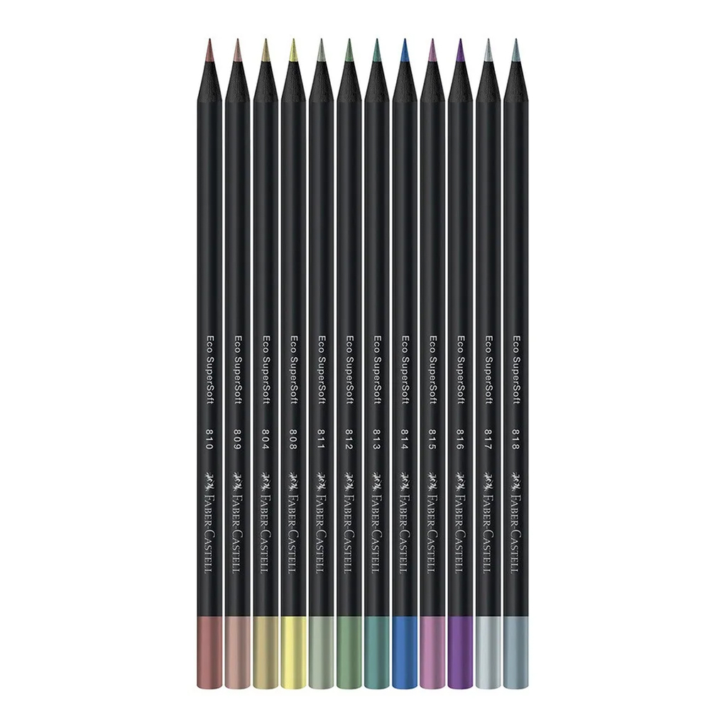  Lapices Faber Castell super soft metalizados x12