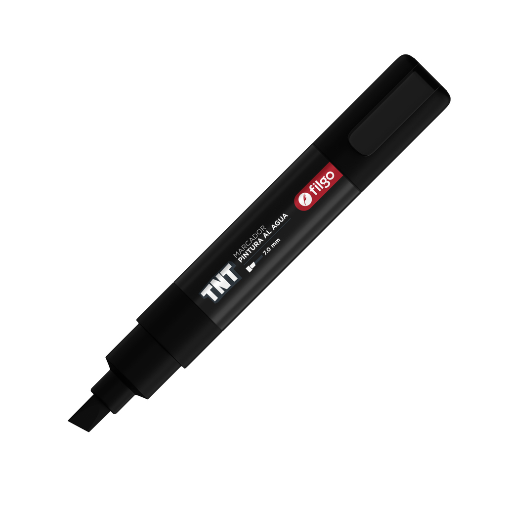 Marcador TNT FILGO 7,0 PUNTA BISELADA NEGRO (POR UNIDAD)