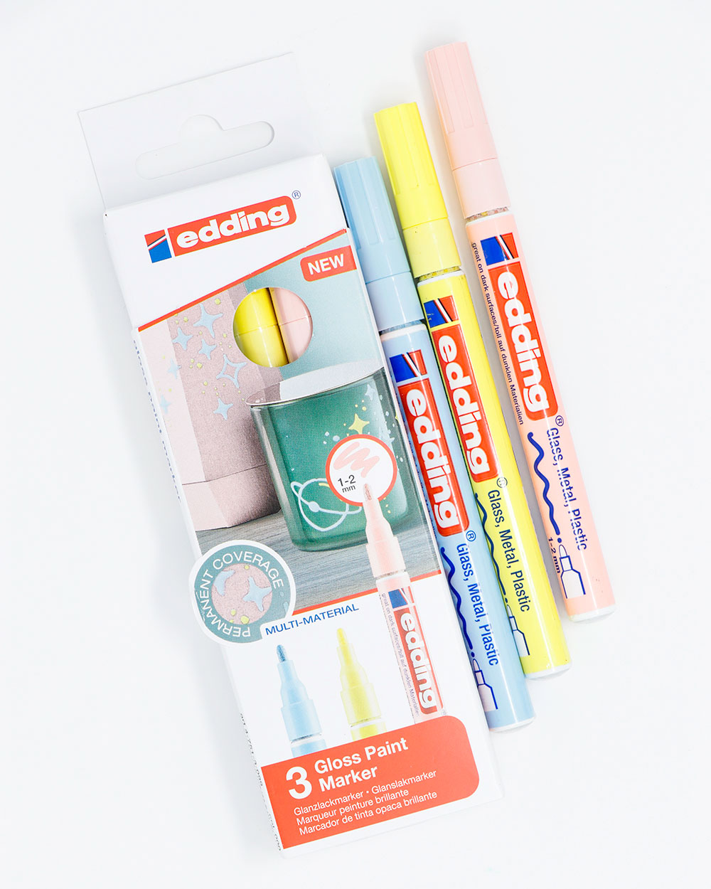 Edding Gloss Paint Marker 1-2 mm x3 colores pasteles
