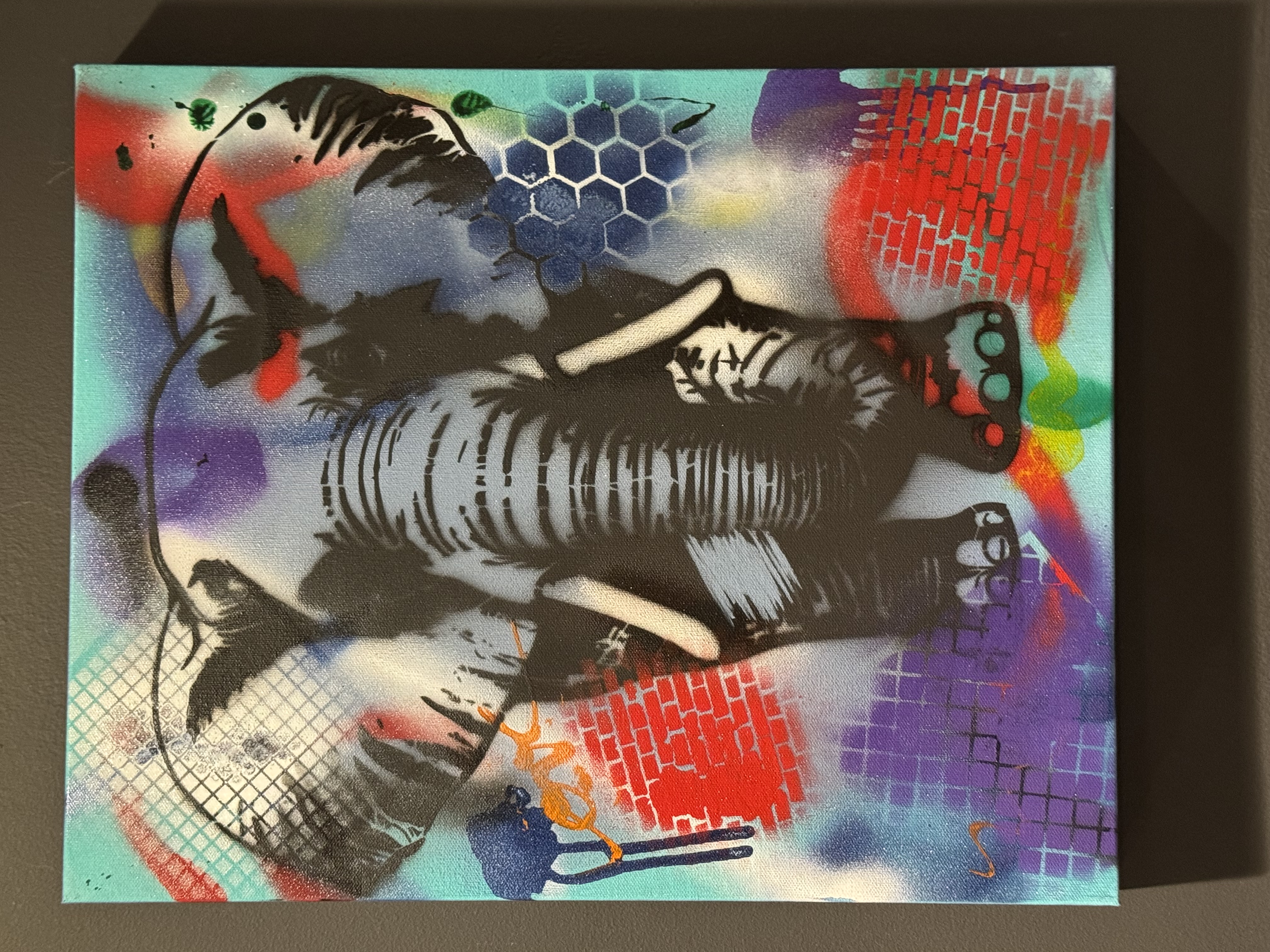 Colorful Elephant Street Art Painting