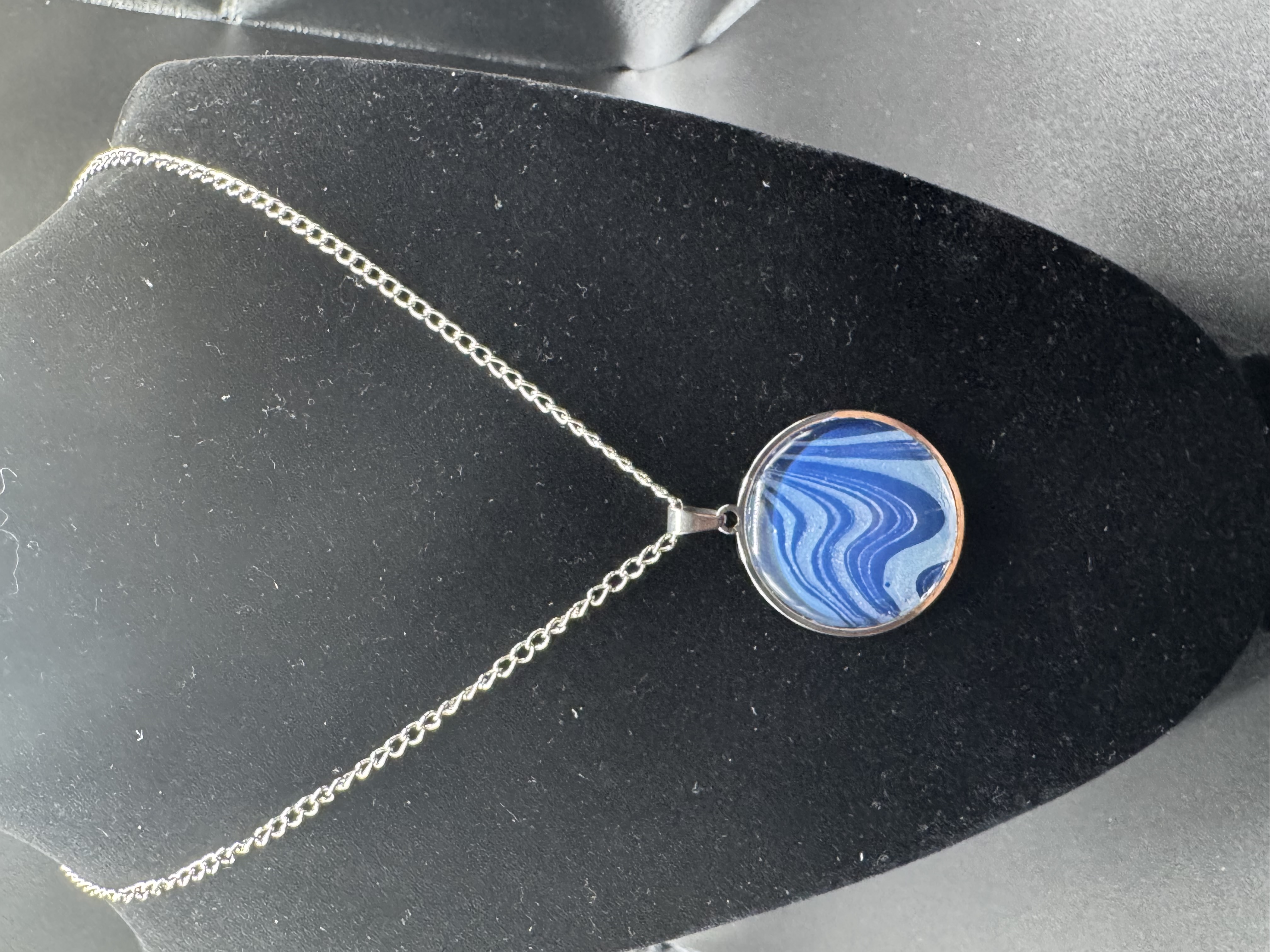 Blue abstract hand crafted pendant