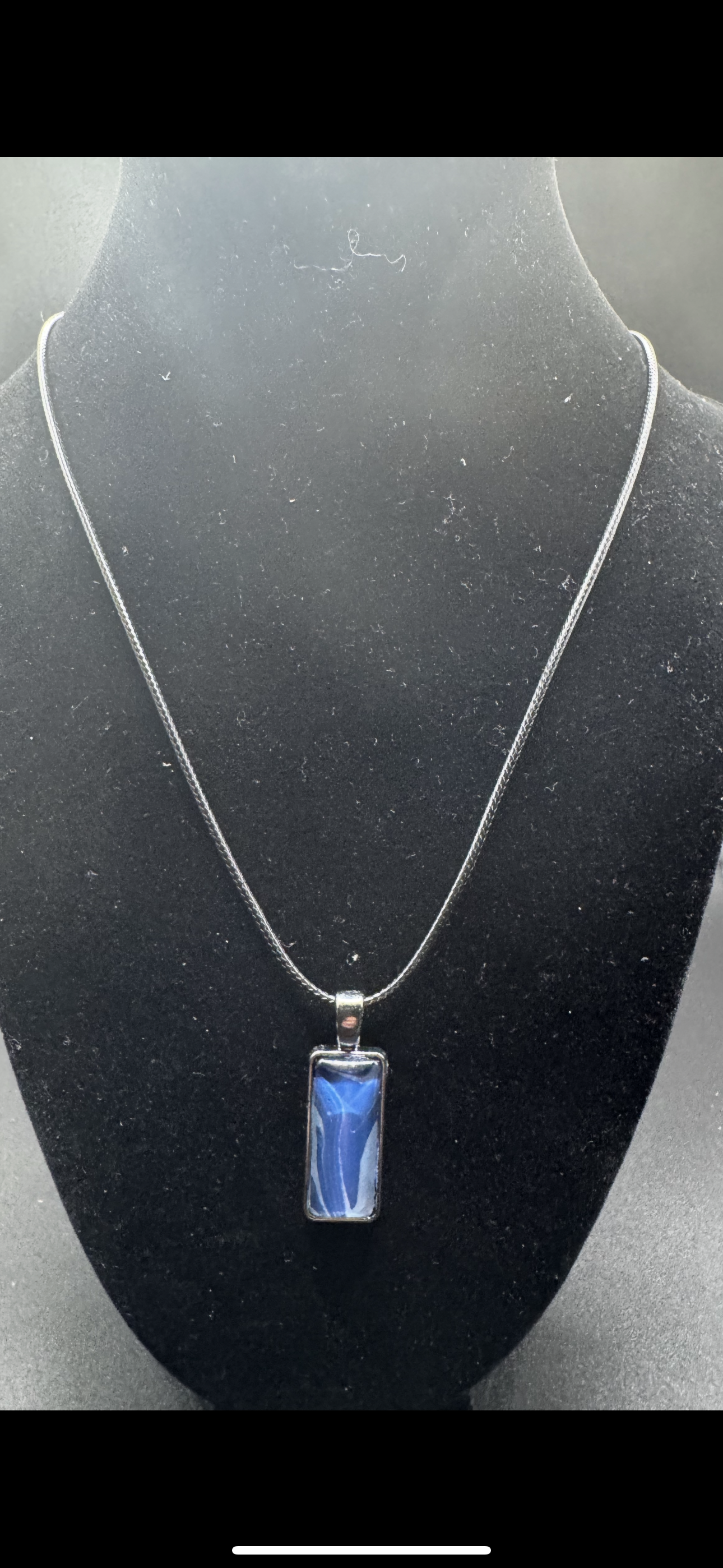 Blue Glass Pendant Necklace