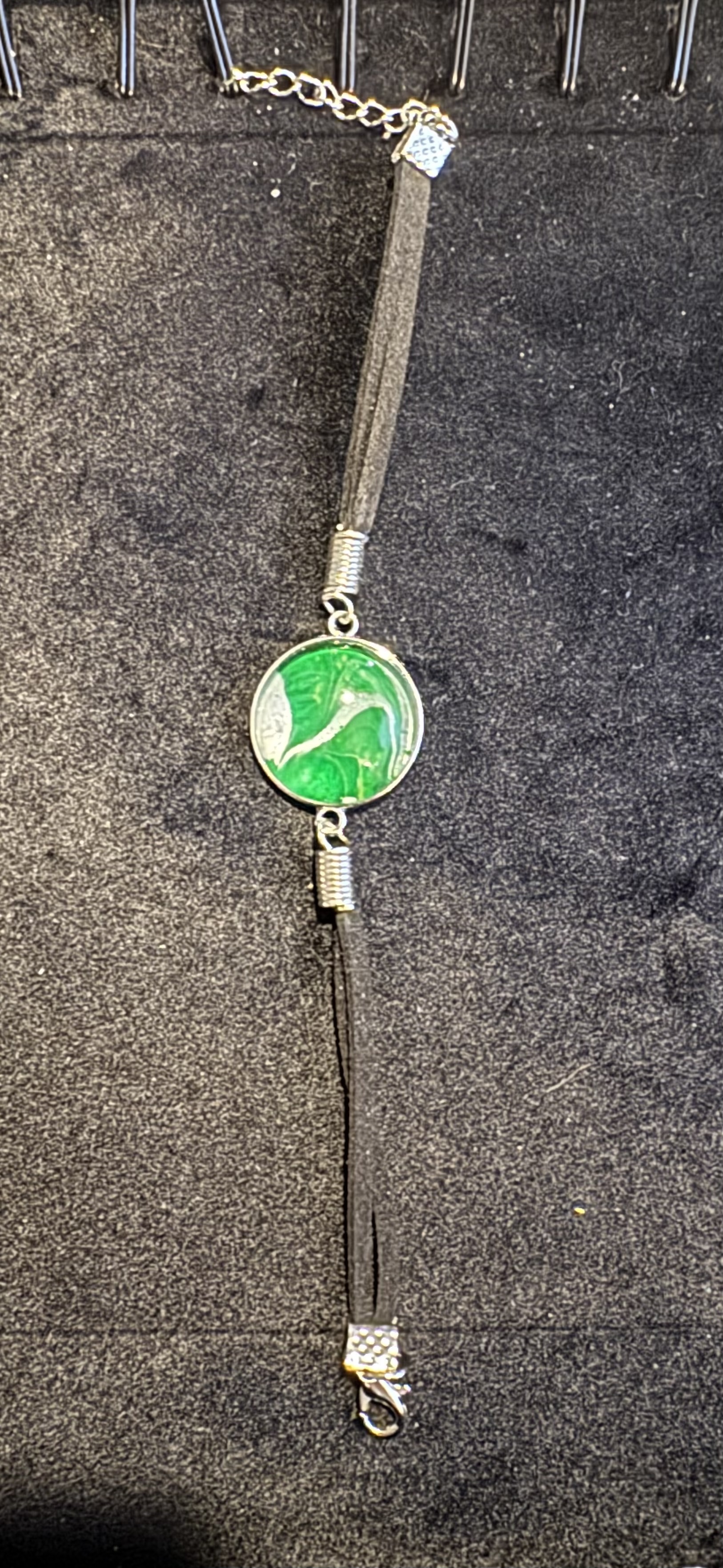 Handmade Green Pendant Bracelet