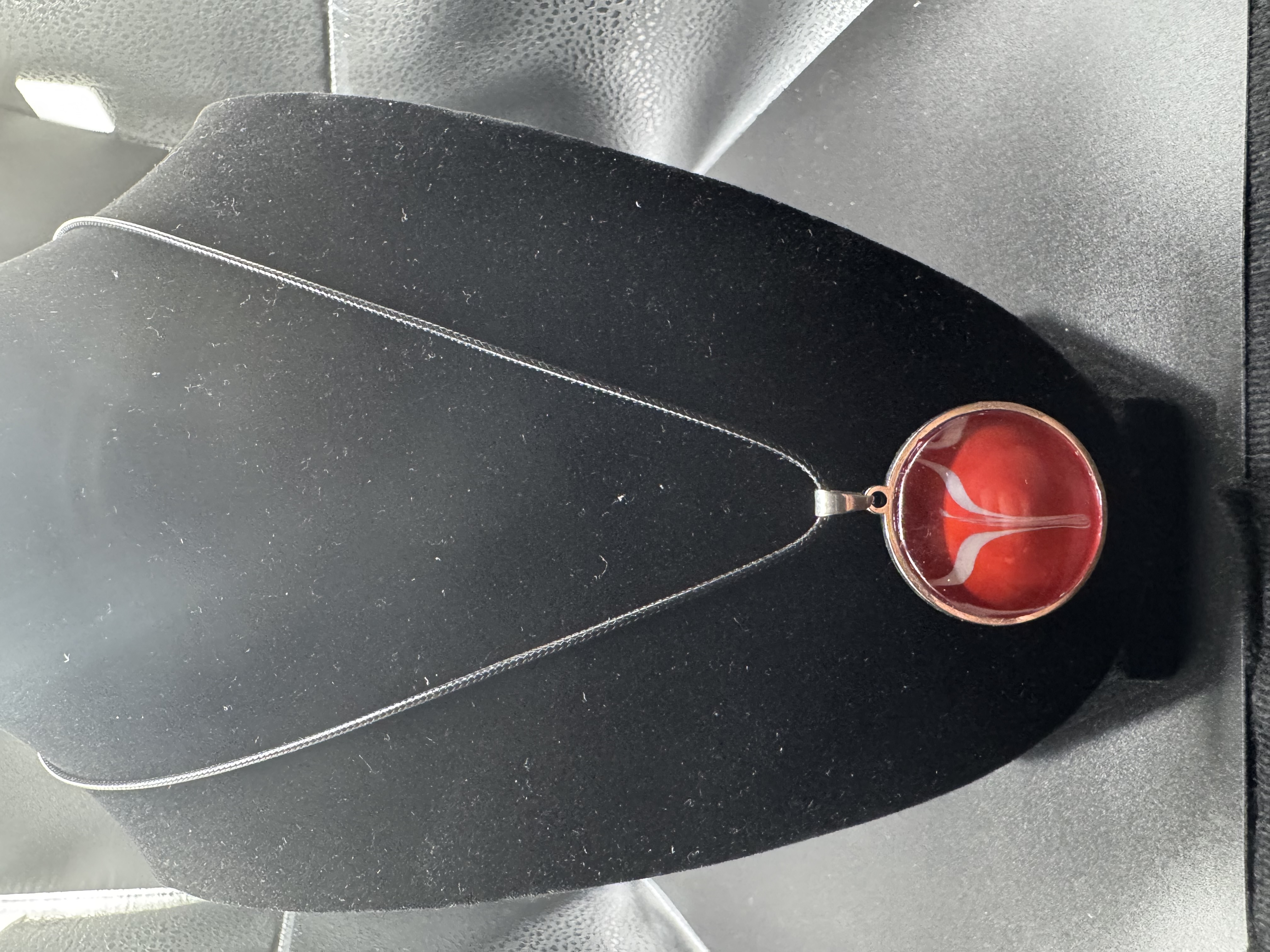 Red Glass Pendant Necklace