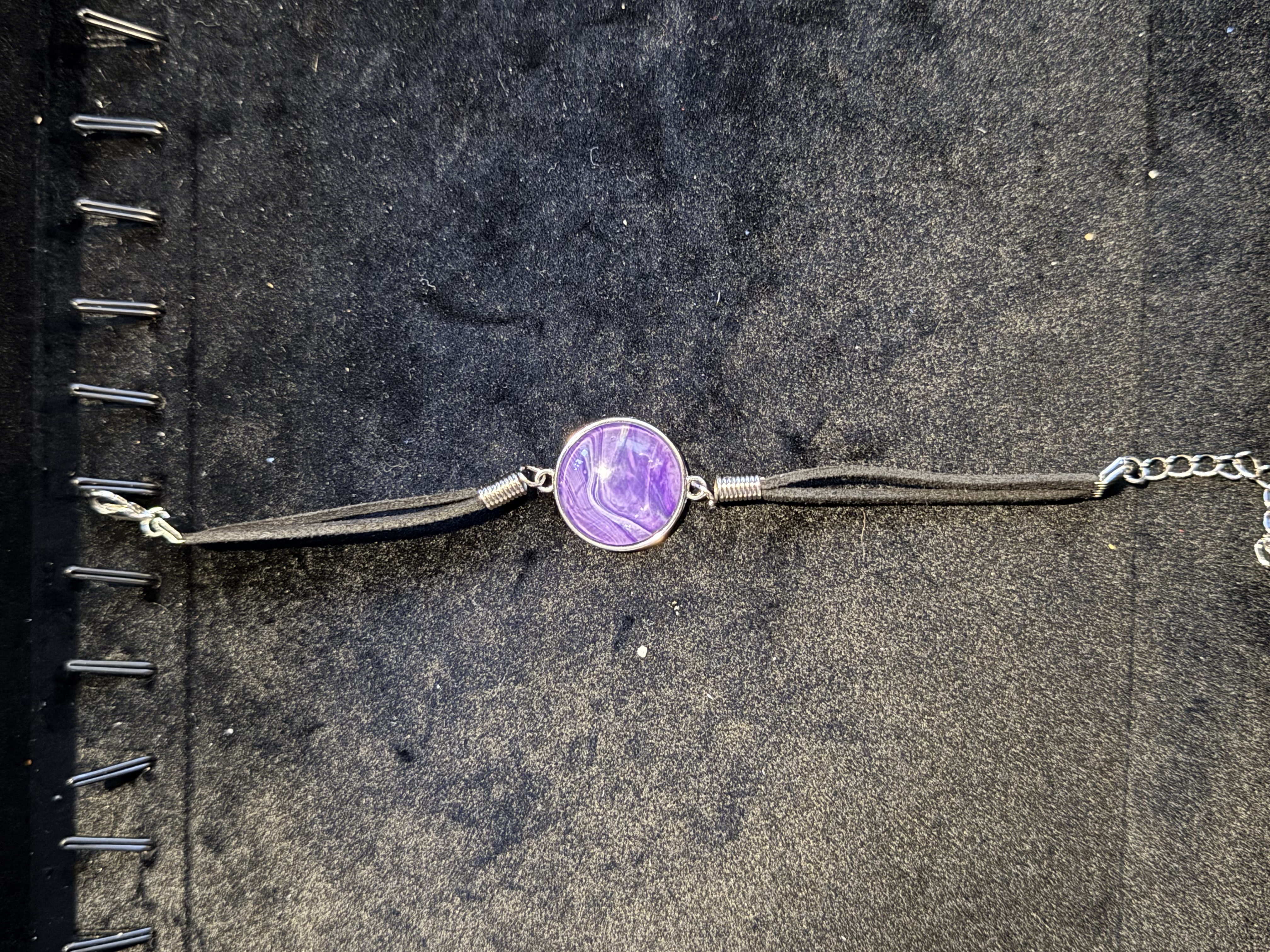 Purple Marble Pendant Bracelet