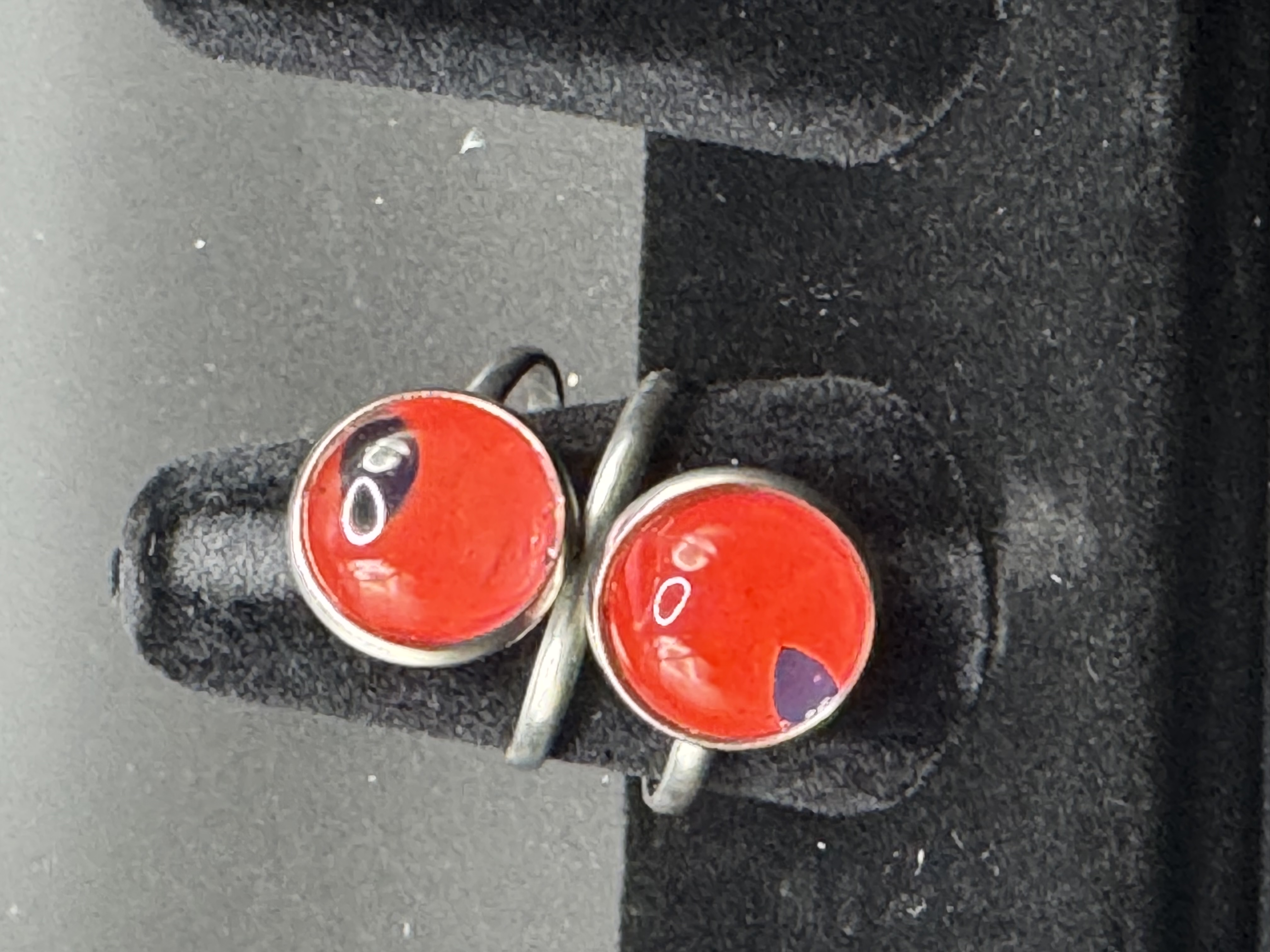 Handmade Red Glass Adjustable Ring