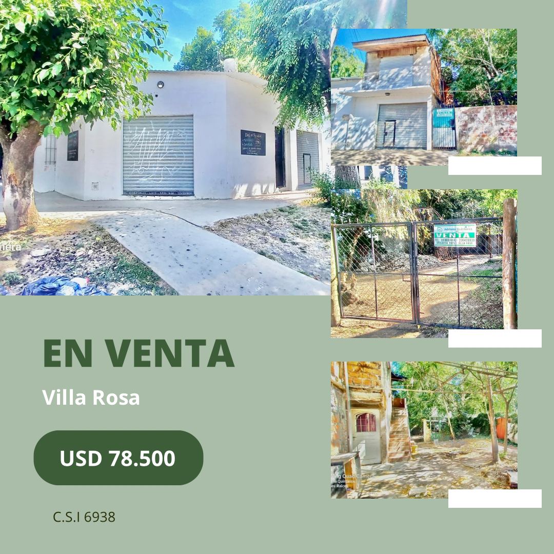 2 lotes, 4 locales y departamento en venta - Villa Rosa