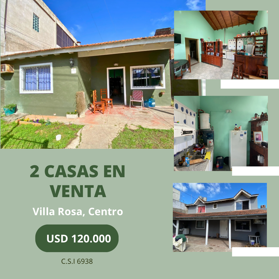 Dos casas de dos dormitorios cada una en venta - Villa Rosa Centro