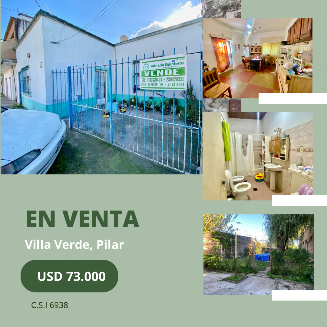 Casa con dos habitaciones y dos baños en Villa Verde - Pilar