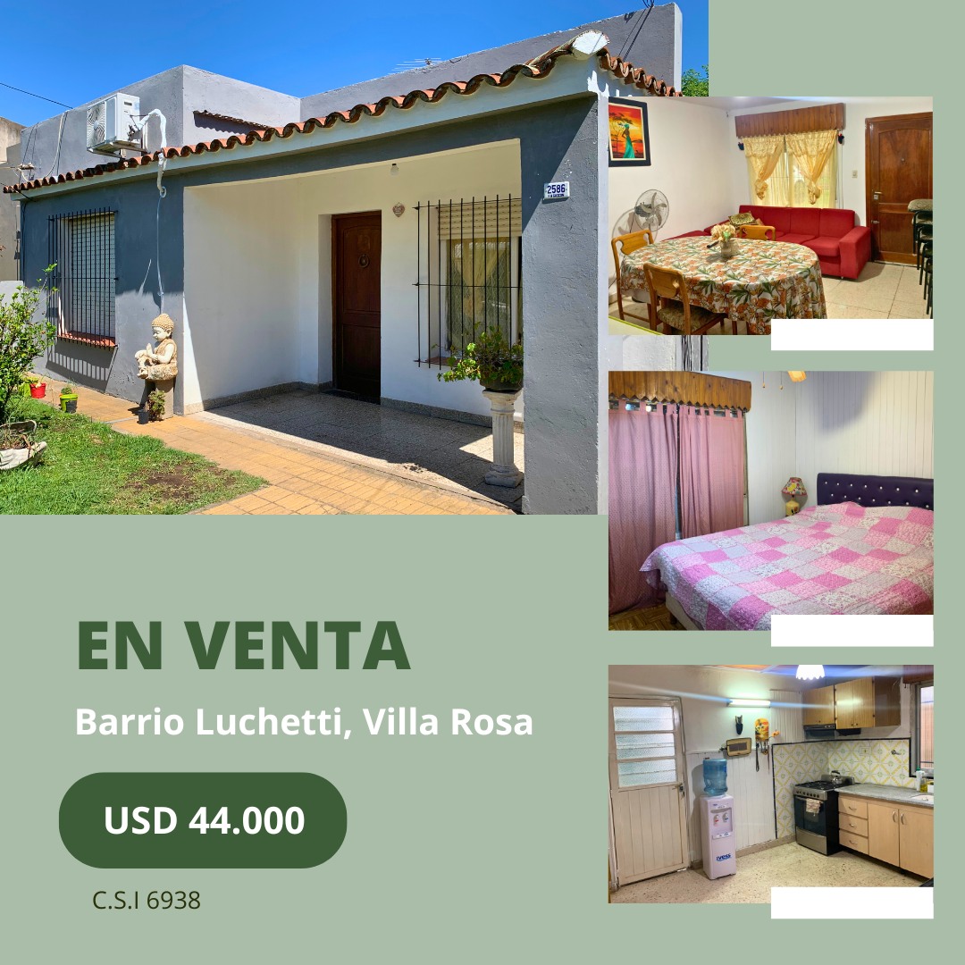 Casa con dos habitaciones y local en Luchetti - Villa Rosa. Apta credito