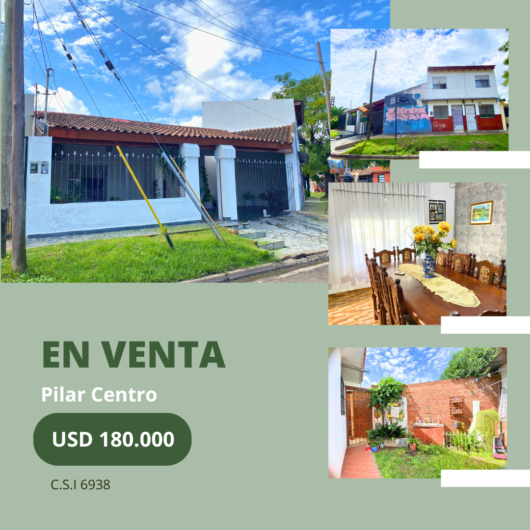 Casa con 3 departamentos con escritura e impuestos al día - Pilar Centro