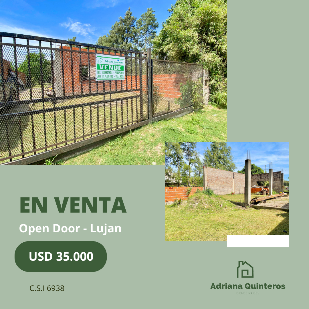 Lote con construccion y escritura e impuestos al dia  en Open Door - Luján