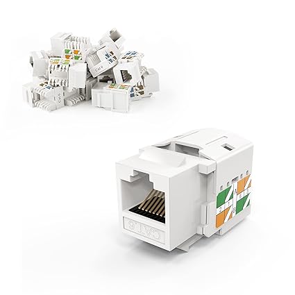 Cat6 / RJ45 Keystone Module Connector, White 