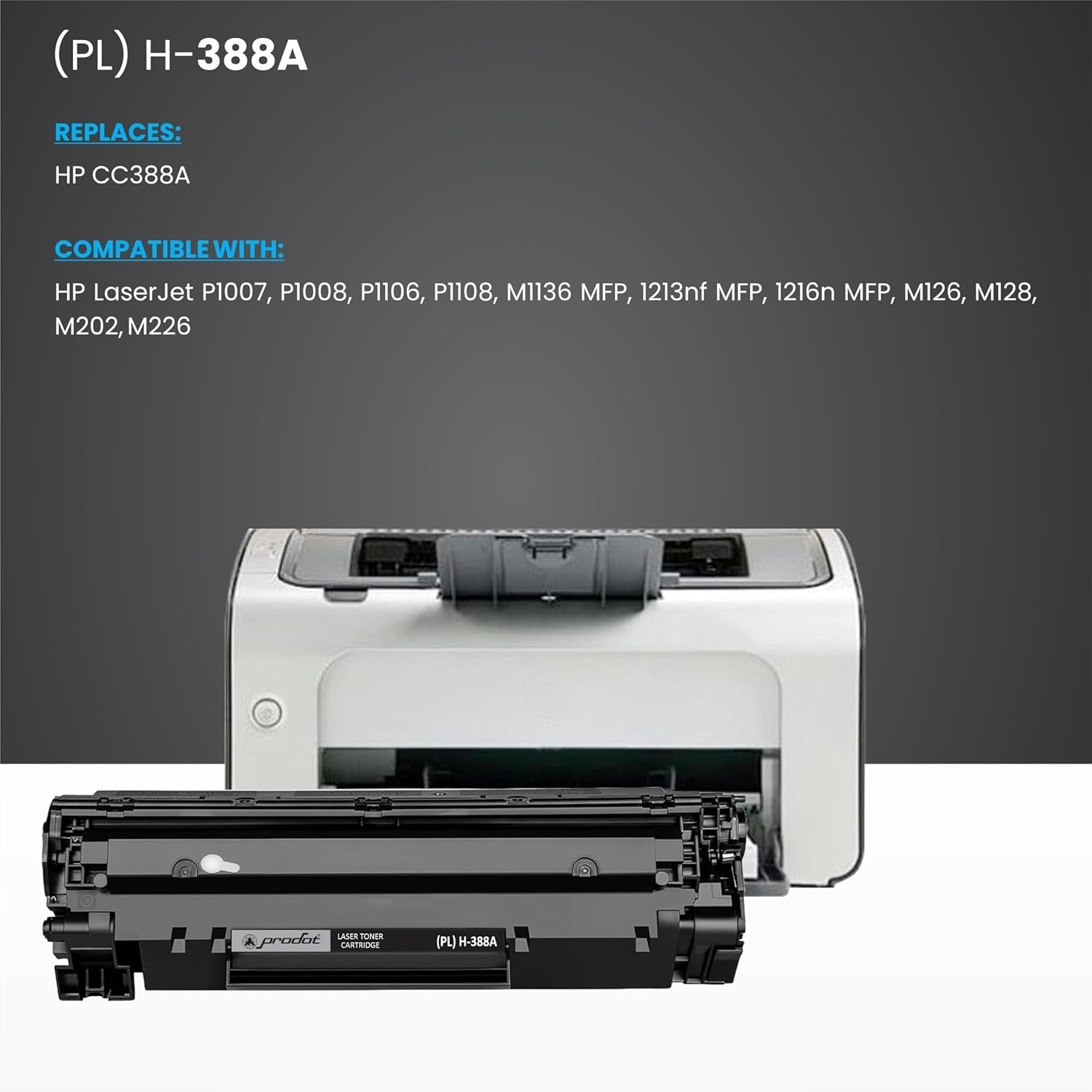 ProDot 388 Toner Cartridge Replaces HP CC388A Compatible with HP