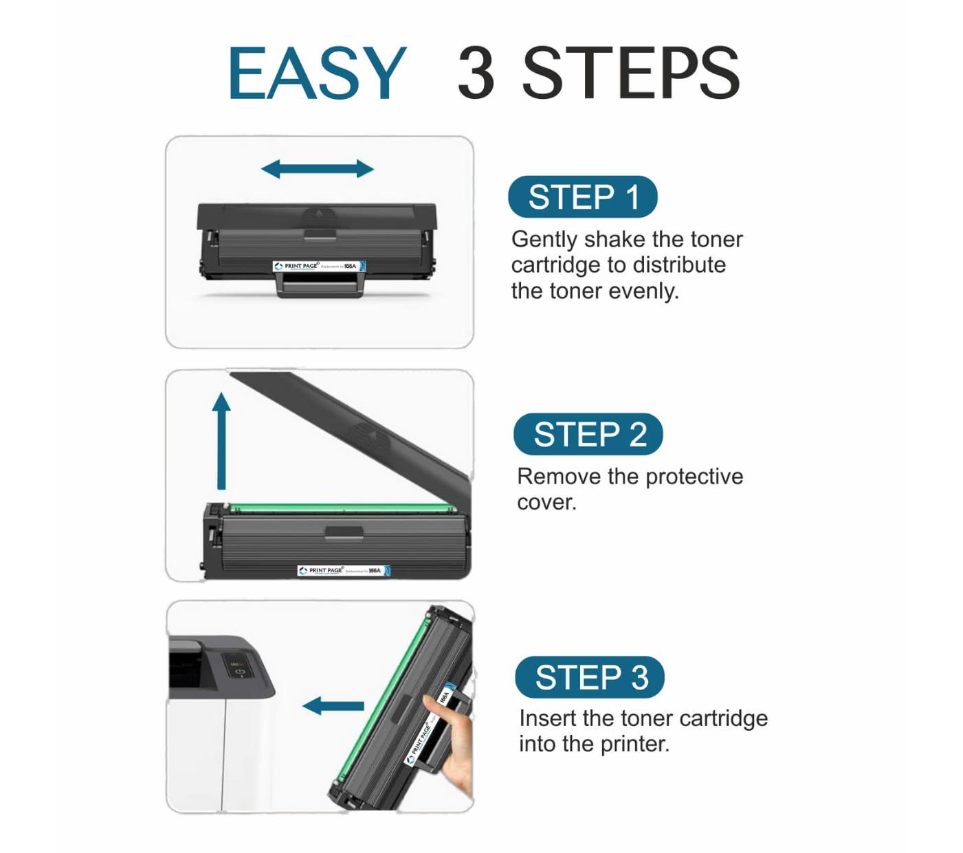 Print Page 166A Toner Cartridge Compatible for W1660A