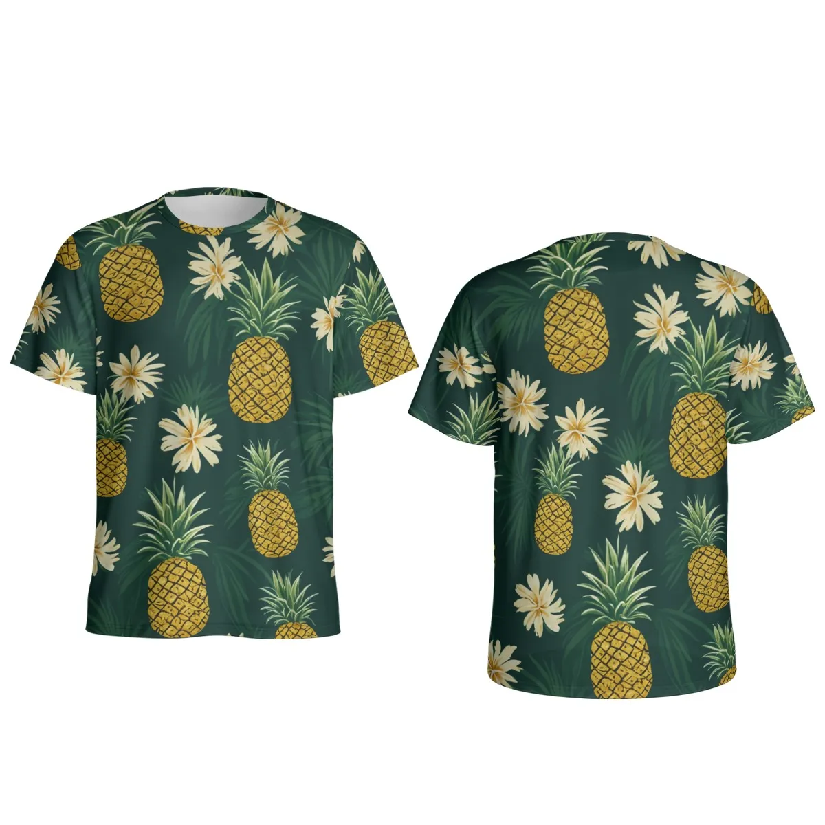 Pineapple and Daisy Print T-Shirt