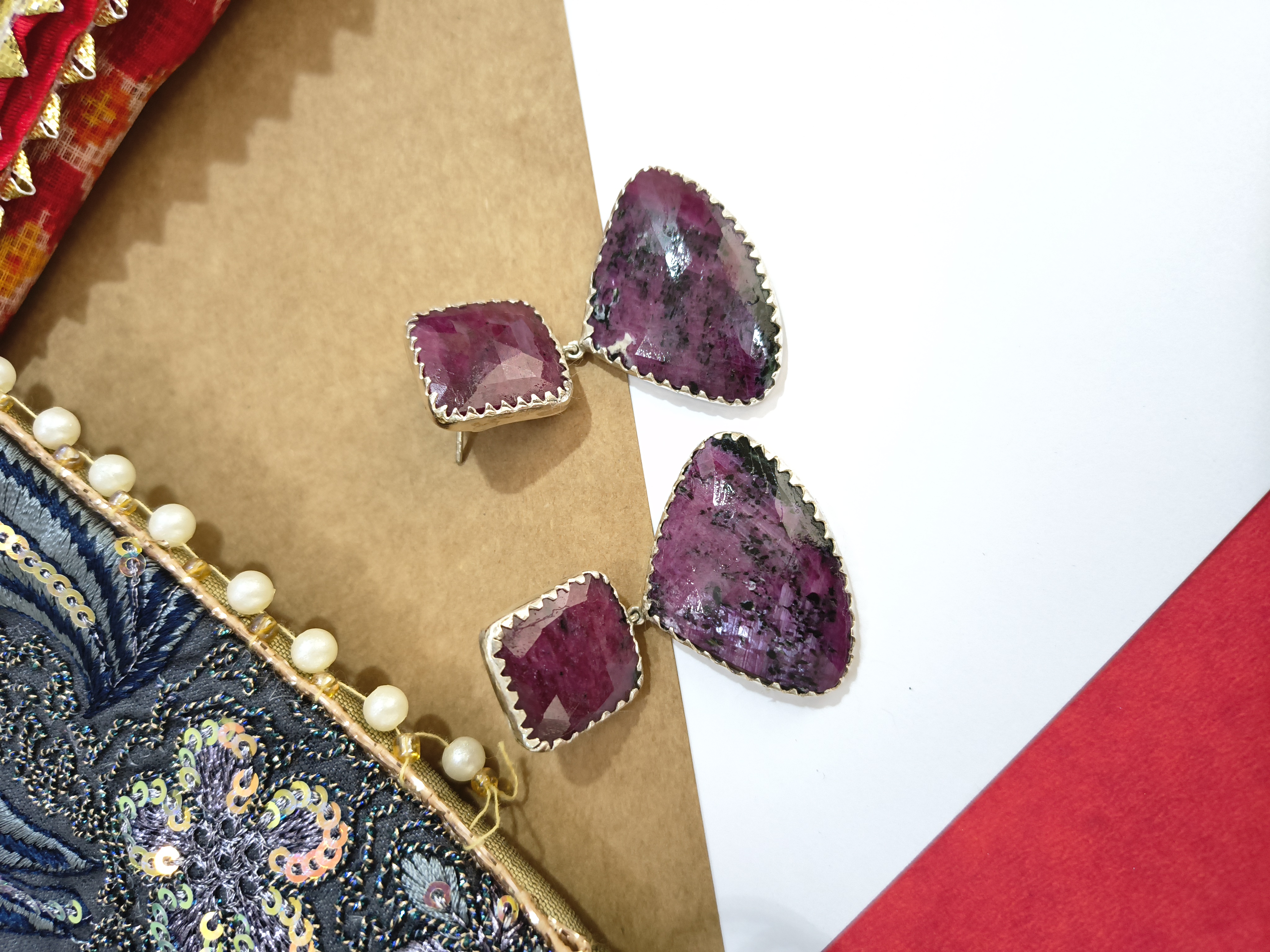 Red sapphire  Earrings