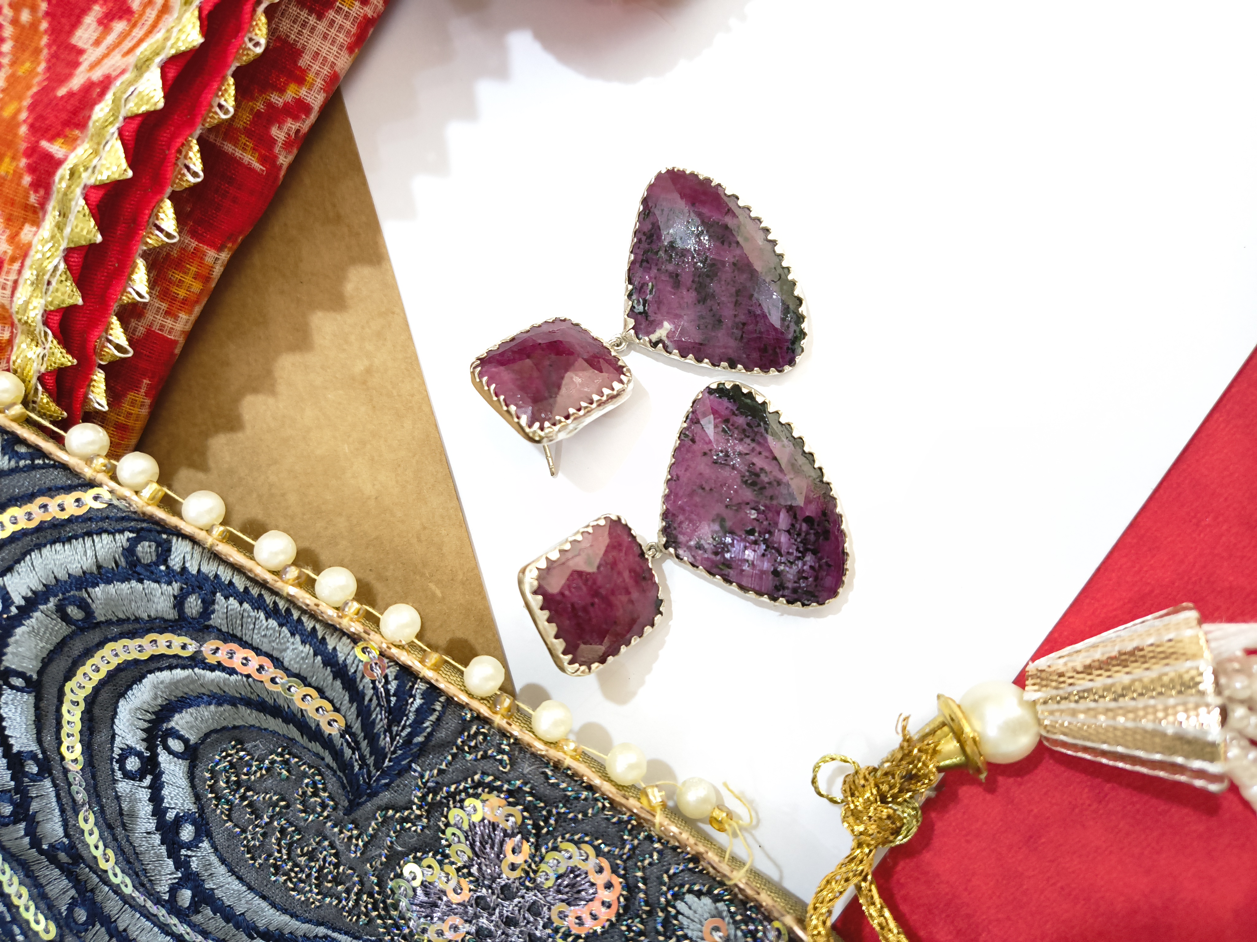 Red sapphire  Earrings