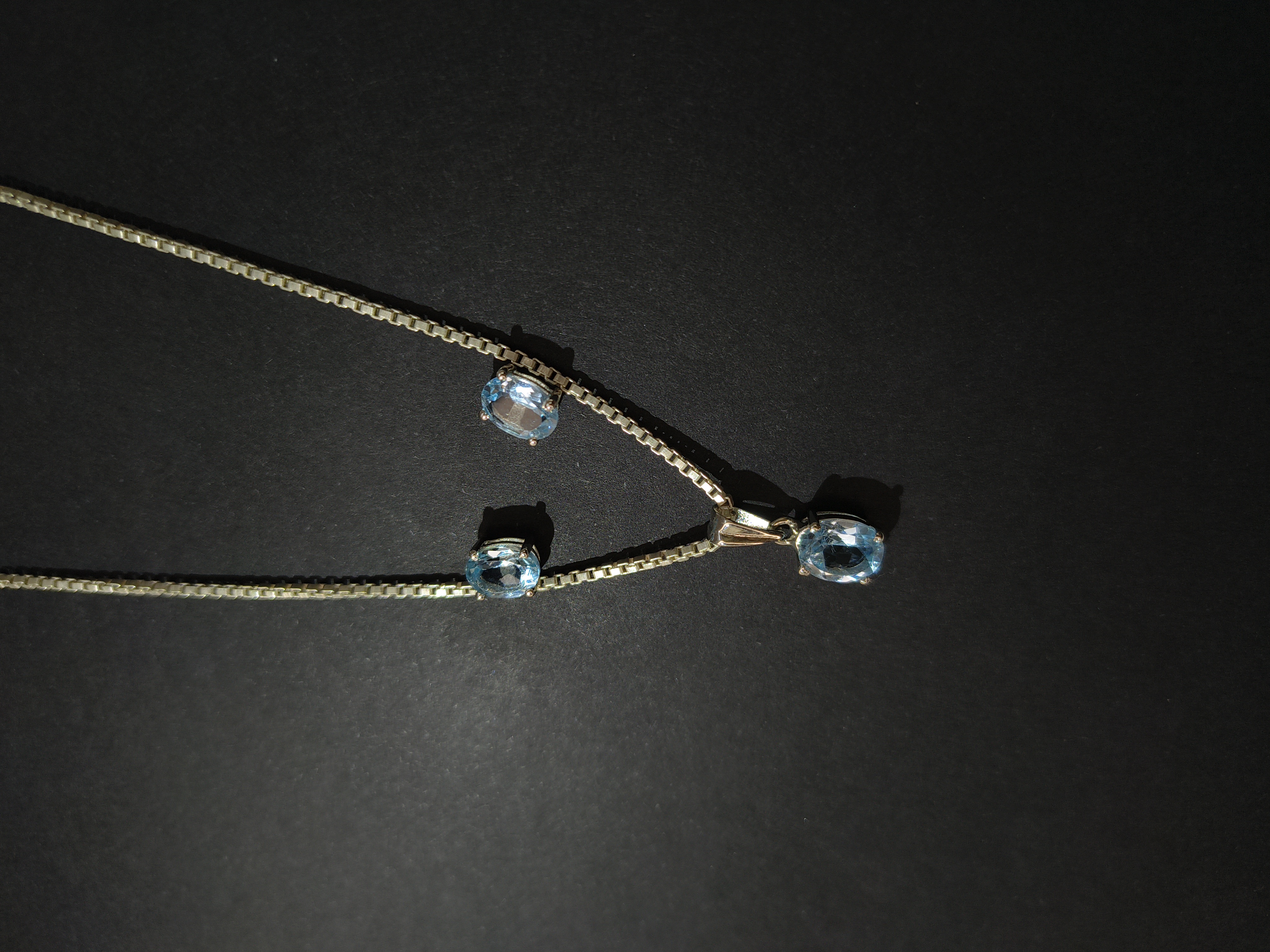 Blue topaz Crystal Jewelry Set