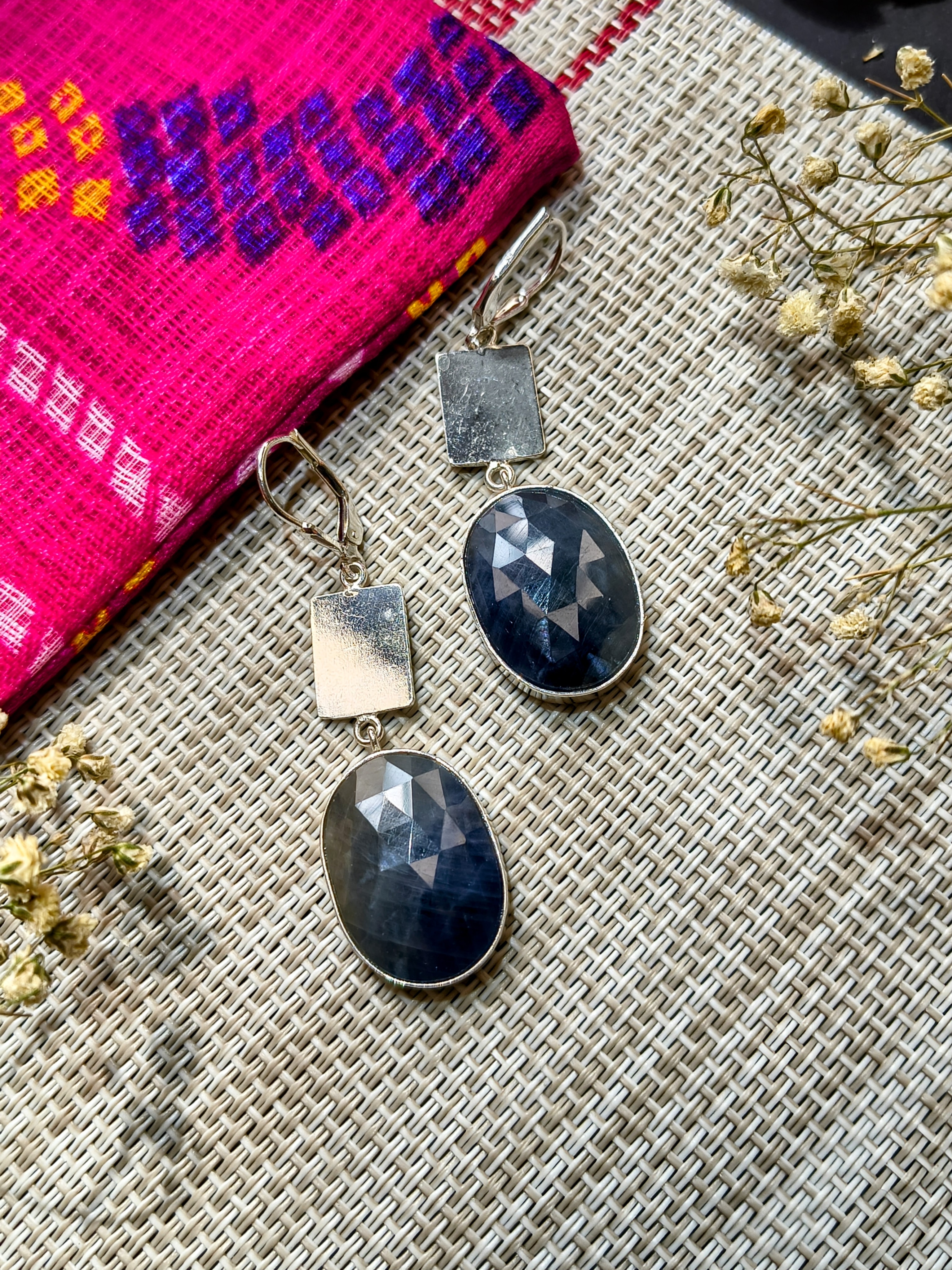 Black Stone  Earrings