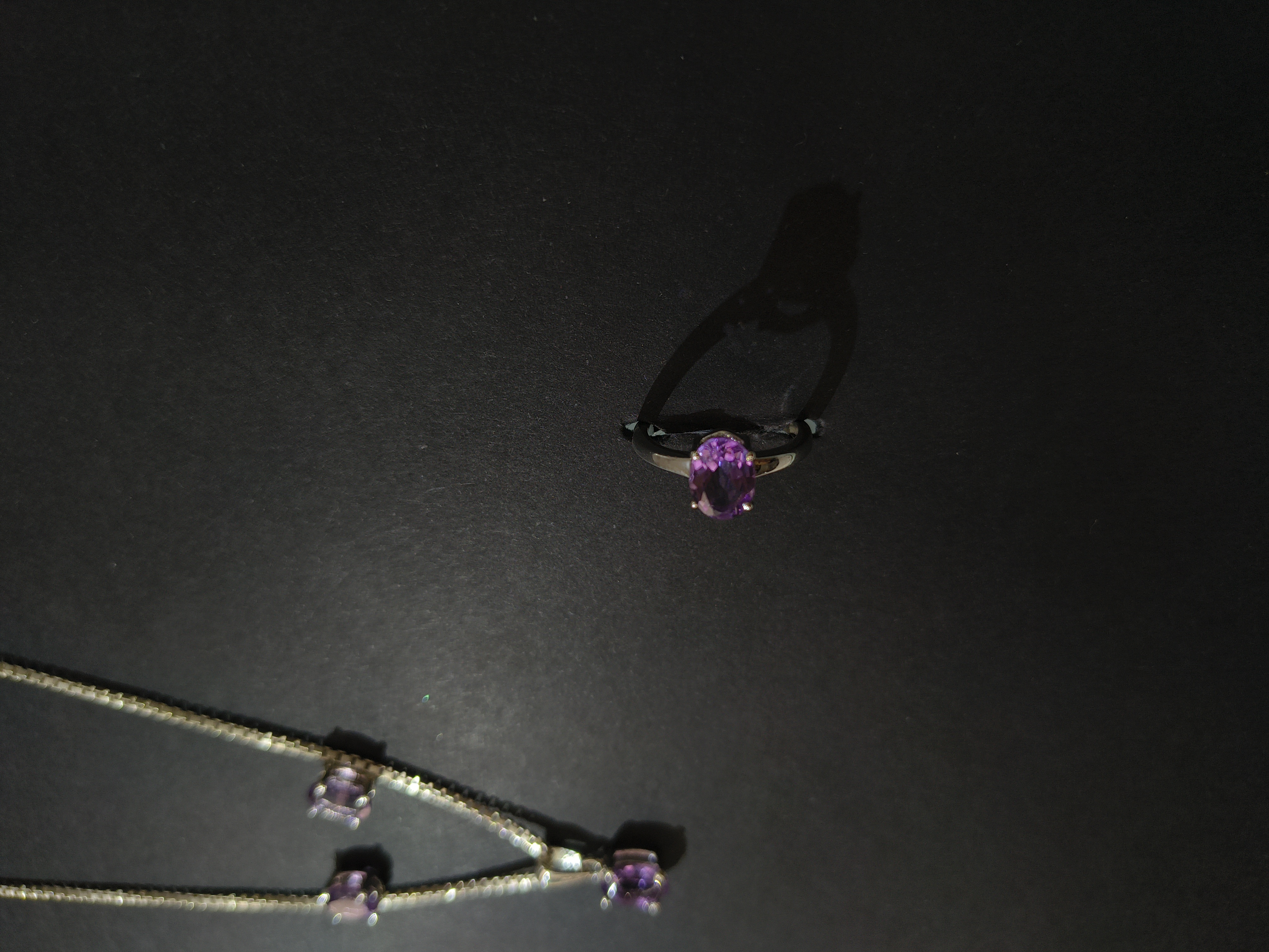 Amethyst Pendant Necklace Set