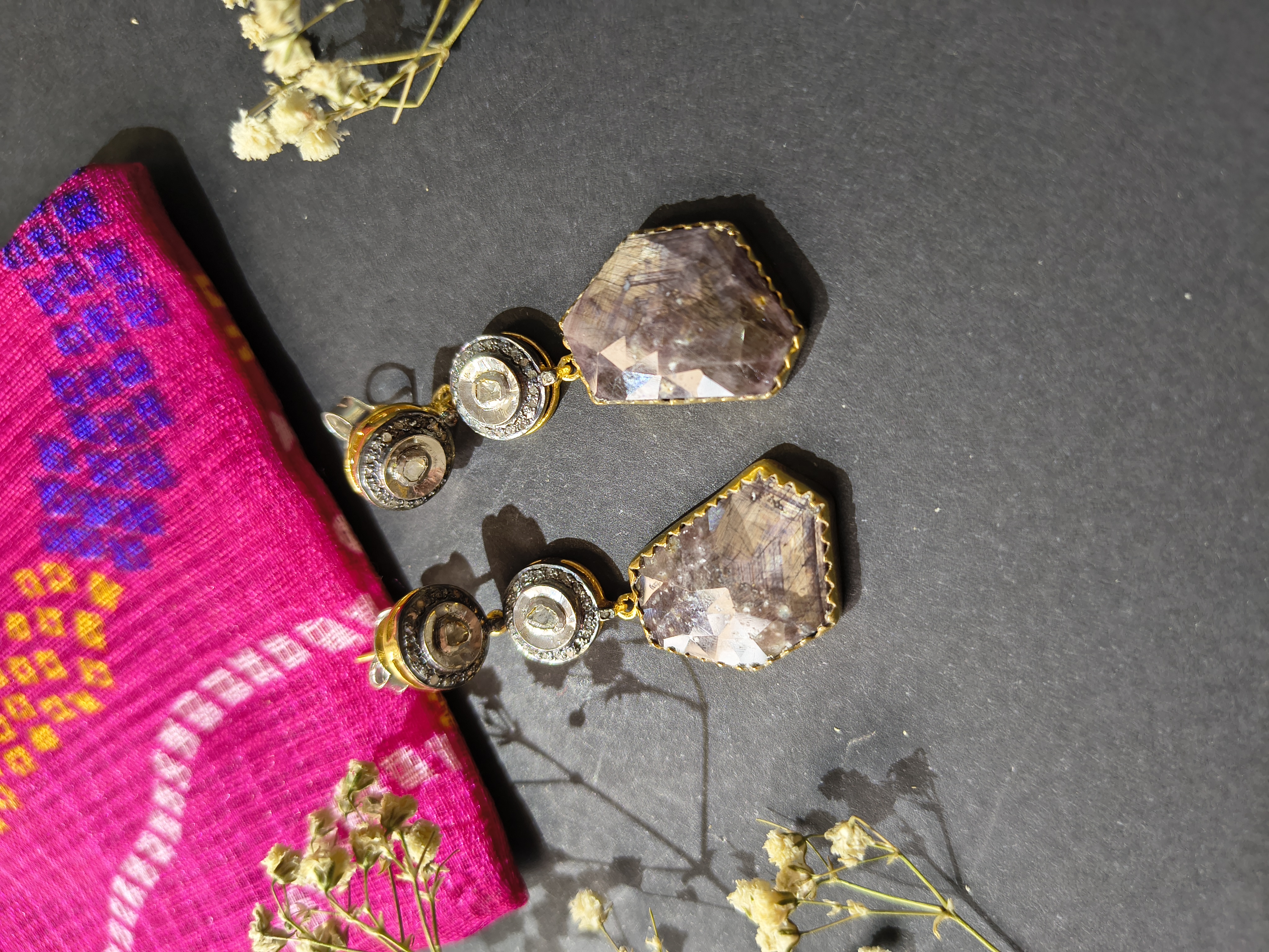 Smoky brown sapphire Earrings