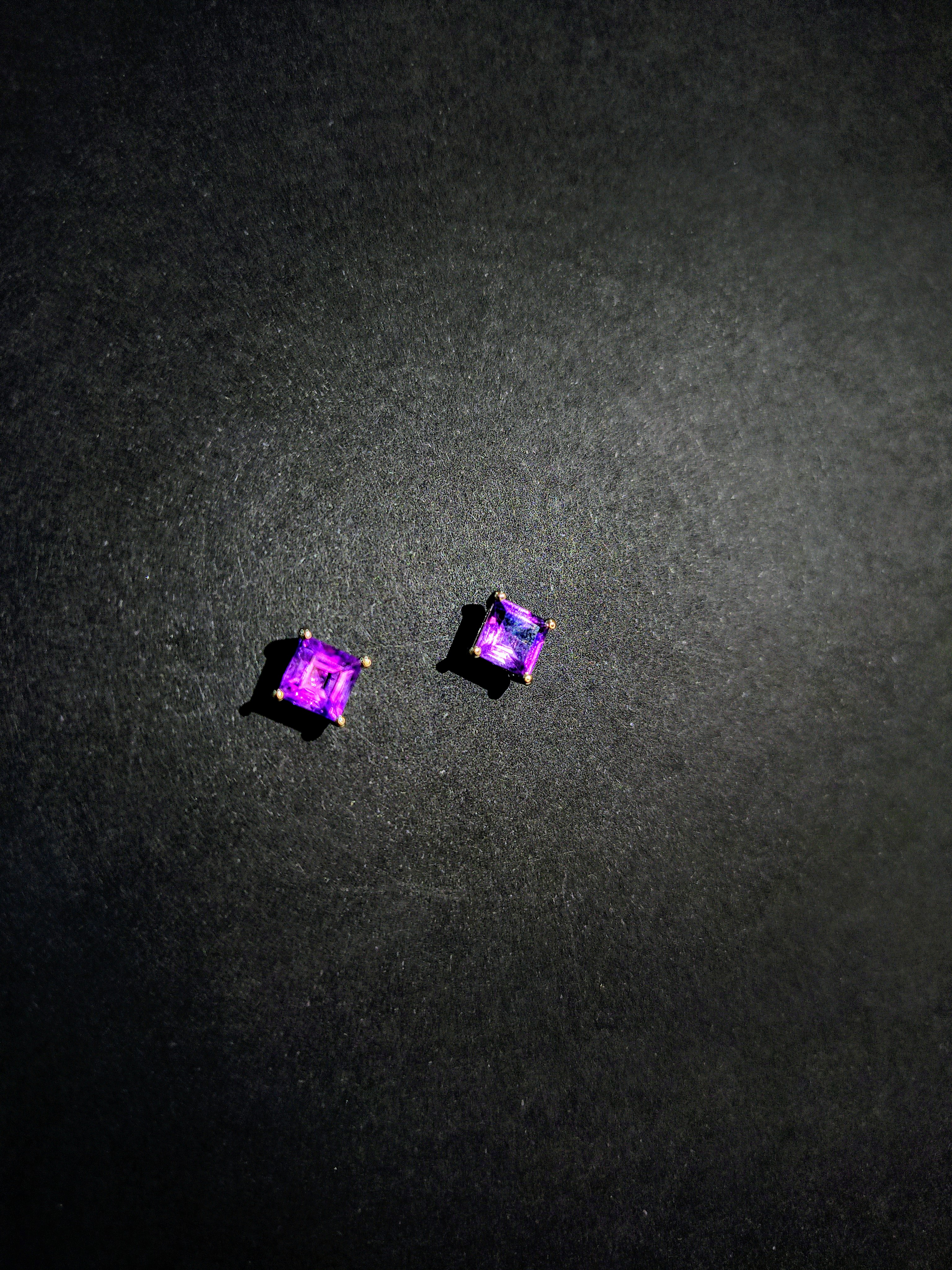 Amethyst Square Stud Earrings