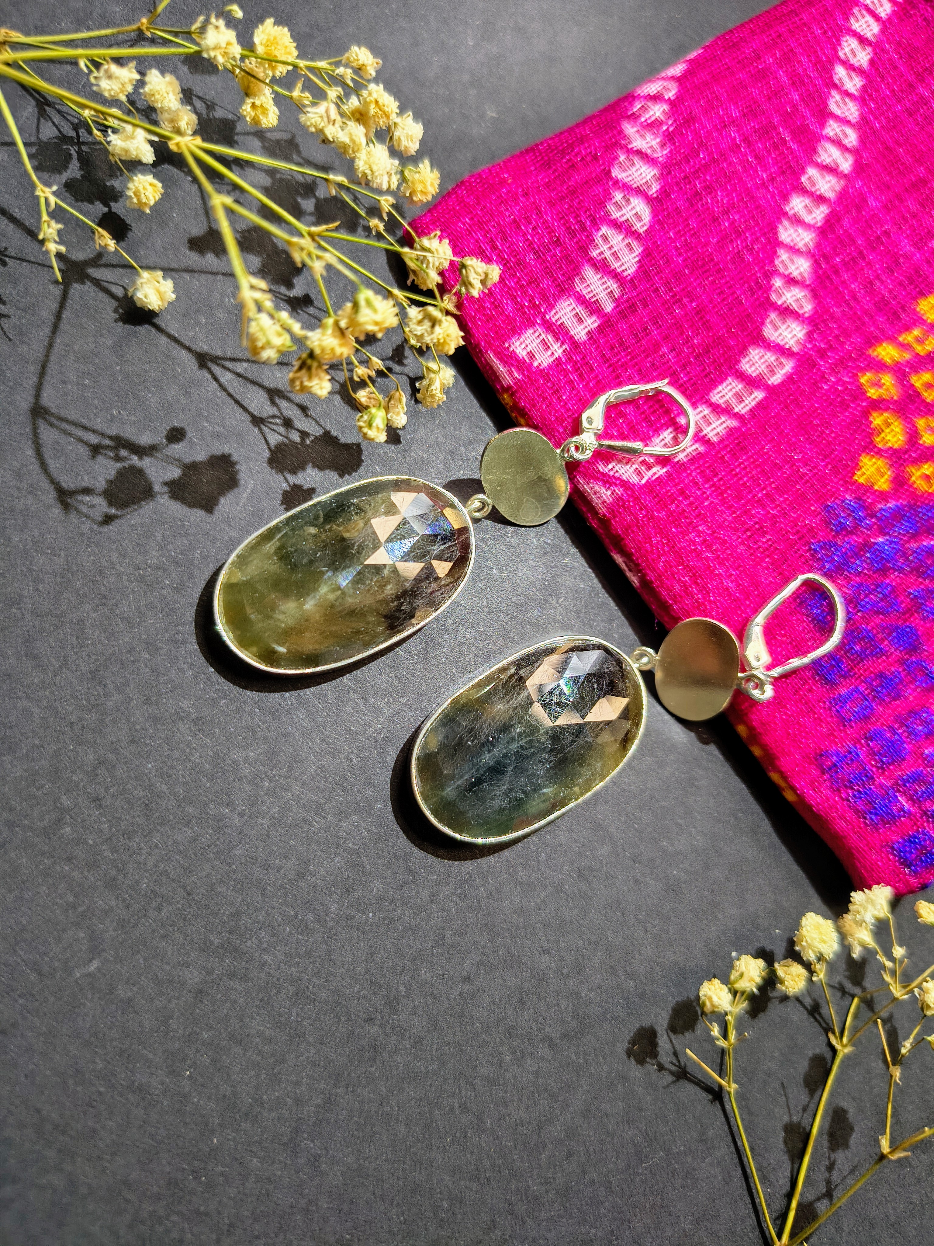 Olive green sapphire Earrings
