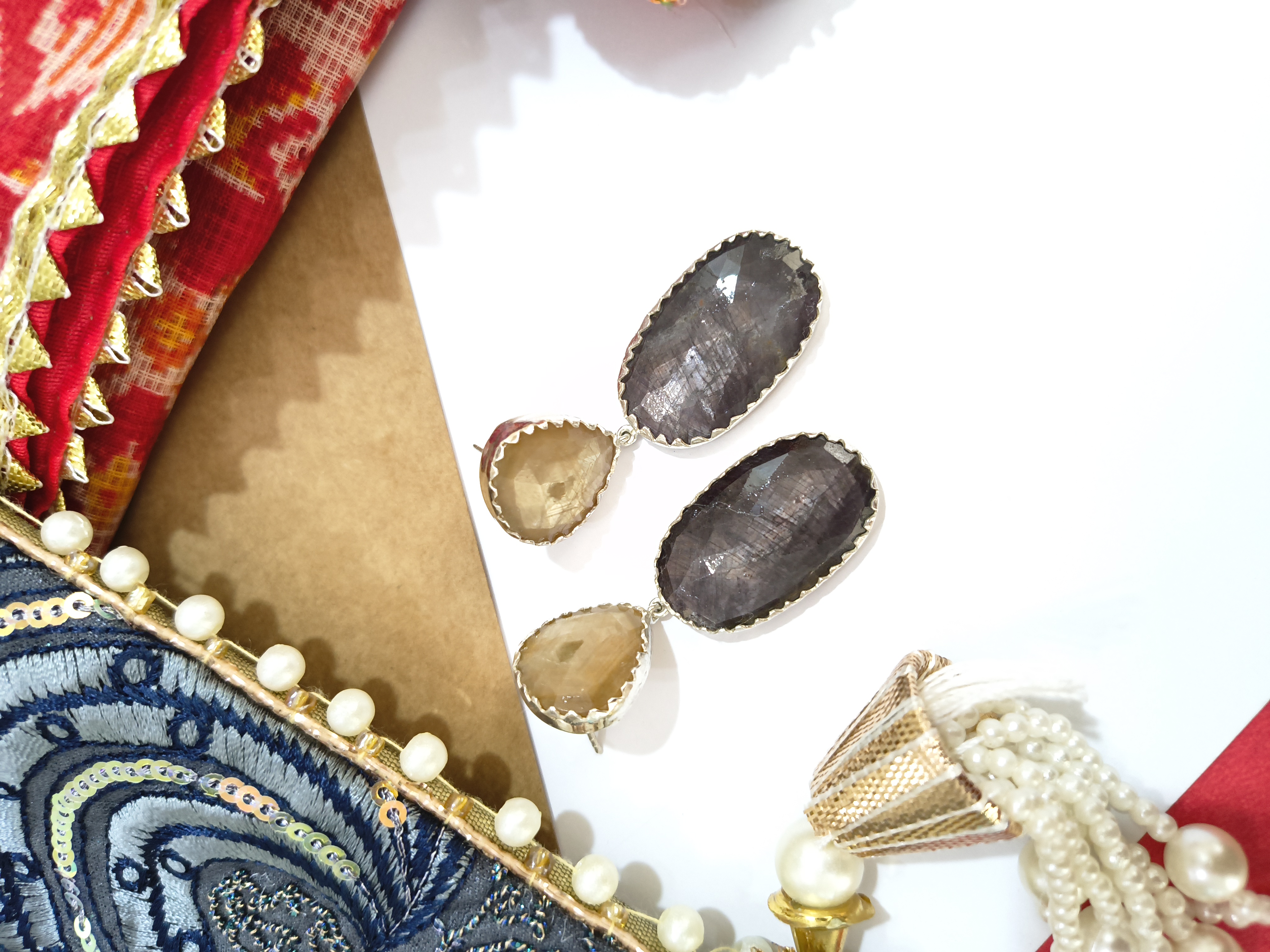 Black stone Earrings