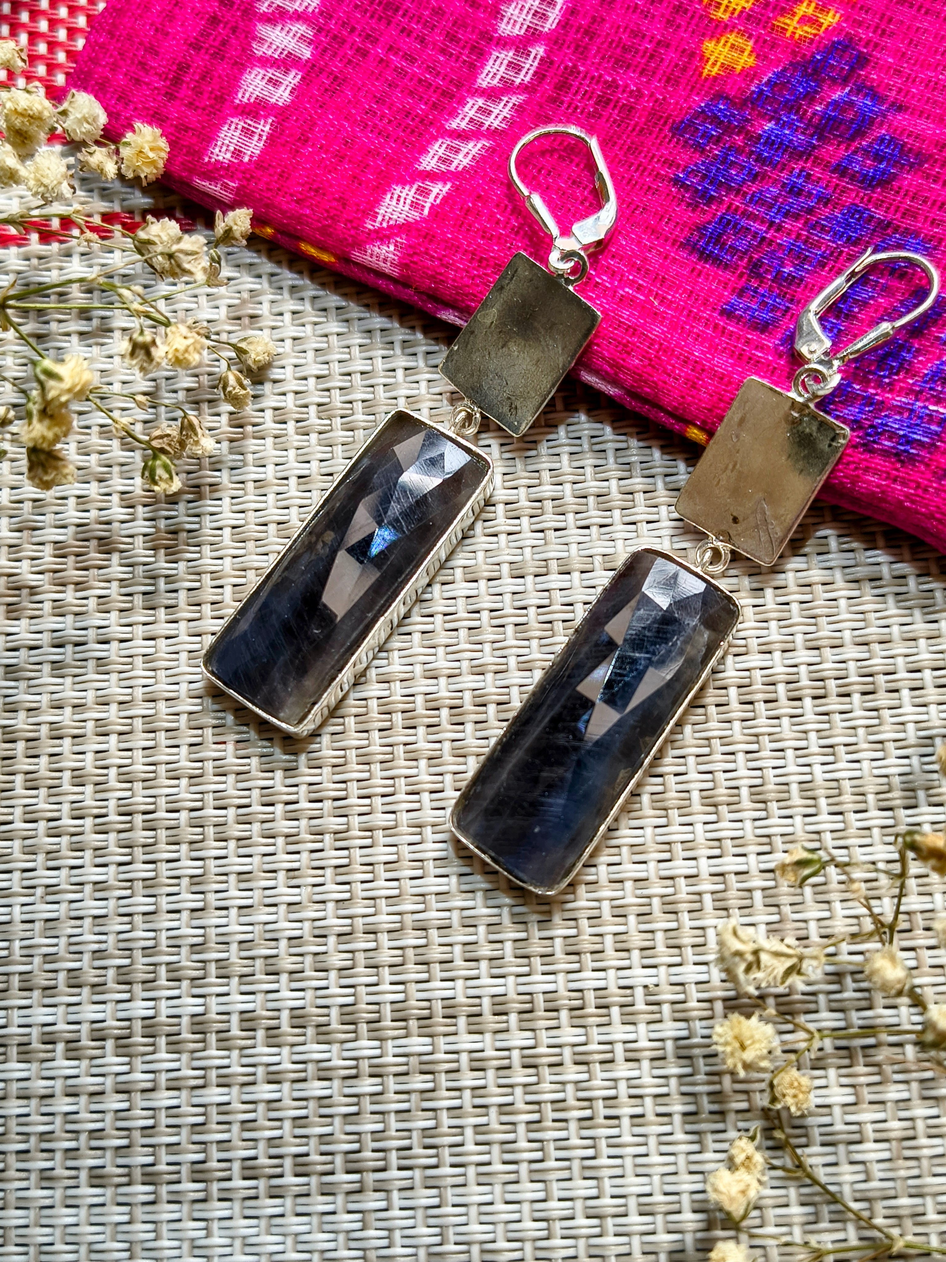Black Stone sapphire Earrings