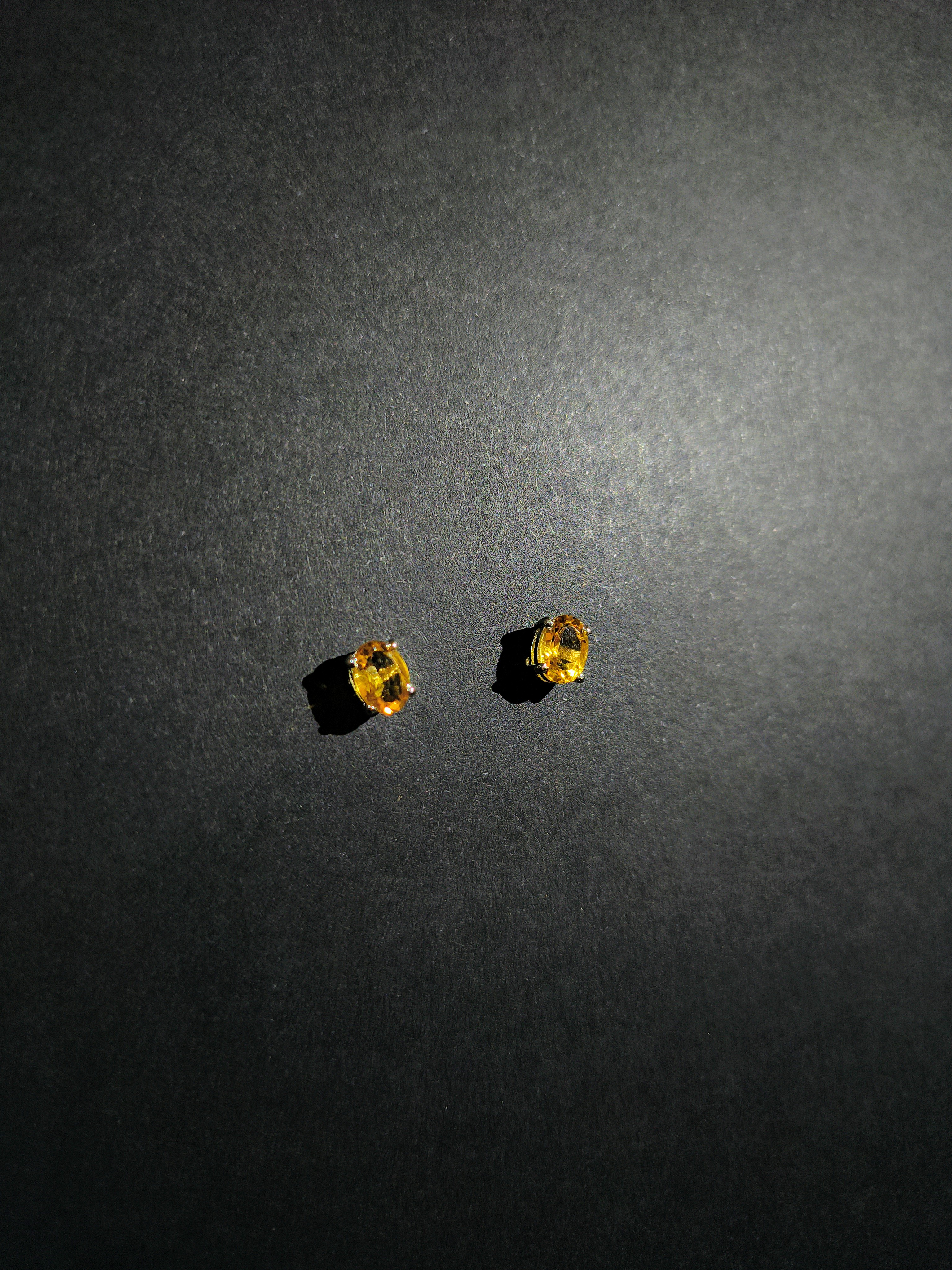 Citrine Gemstone Stud Earrings