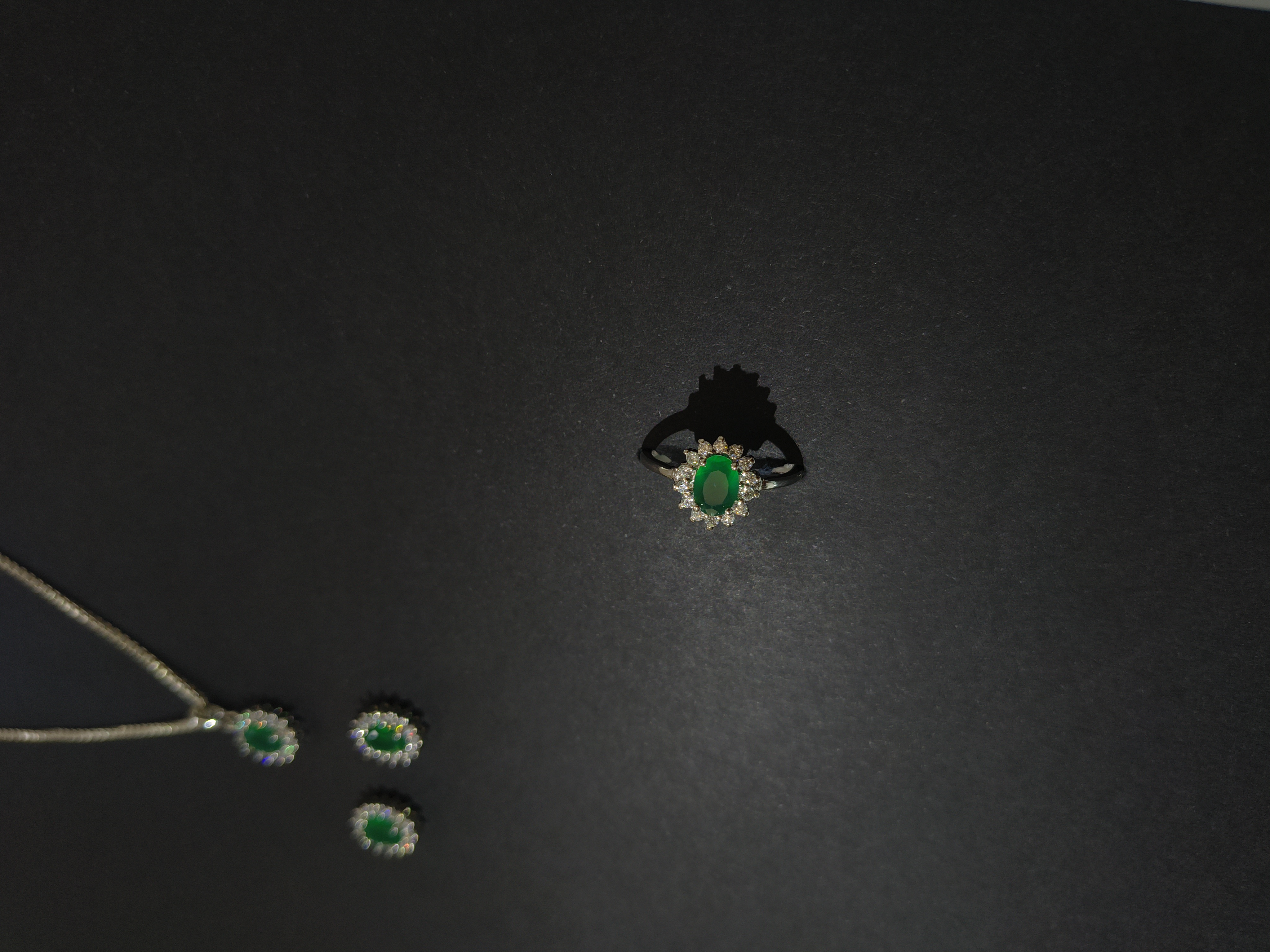 Green opal  Pendant and Earrings Set