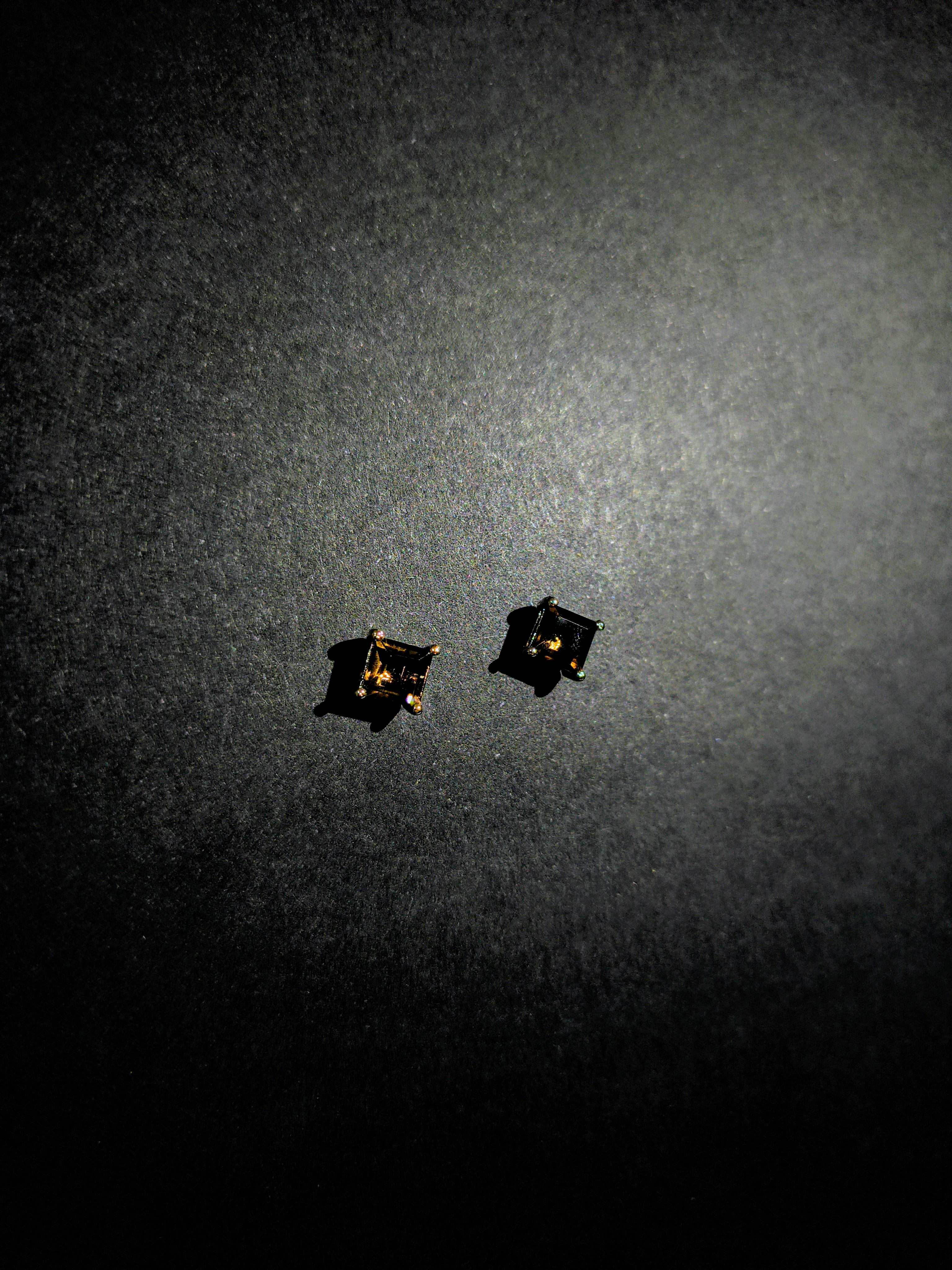 Smoky topaz Square Stud Earrings