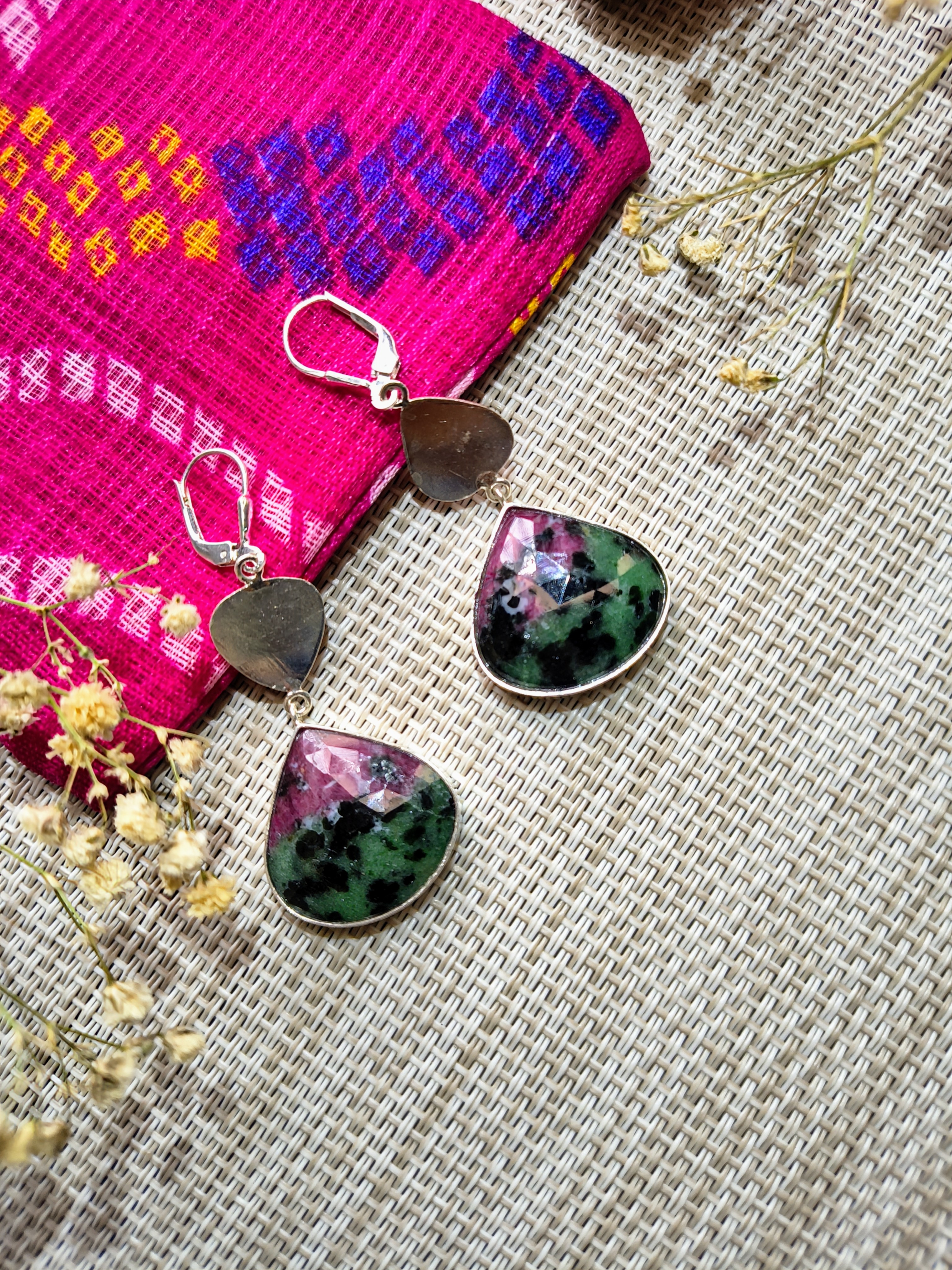 Handcrafted Ruby Zoisite Earrings