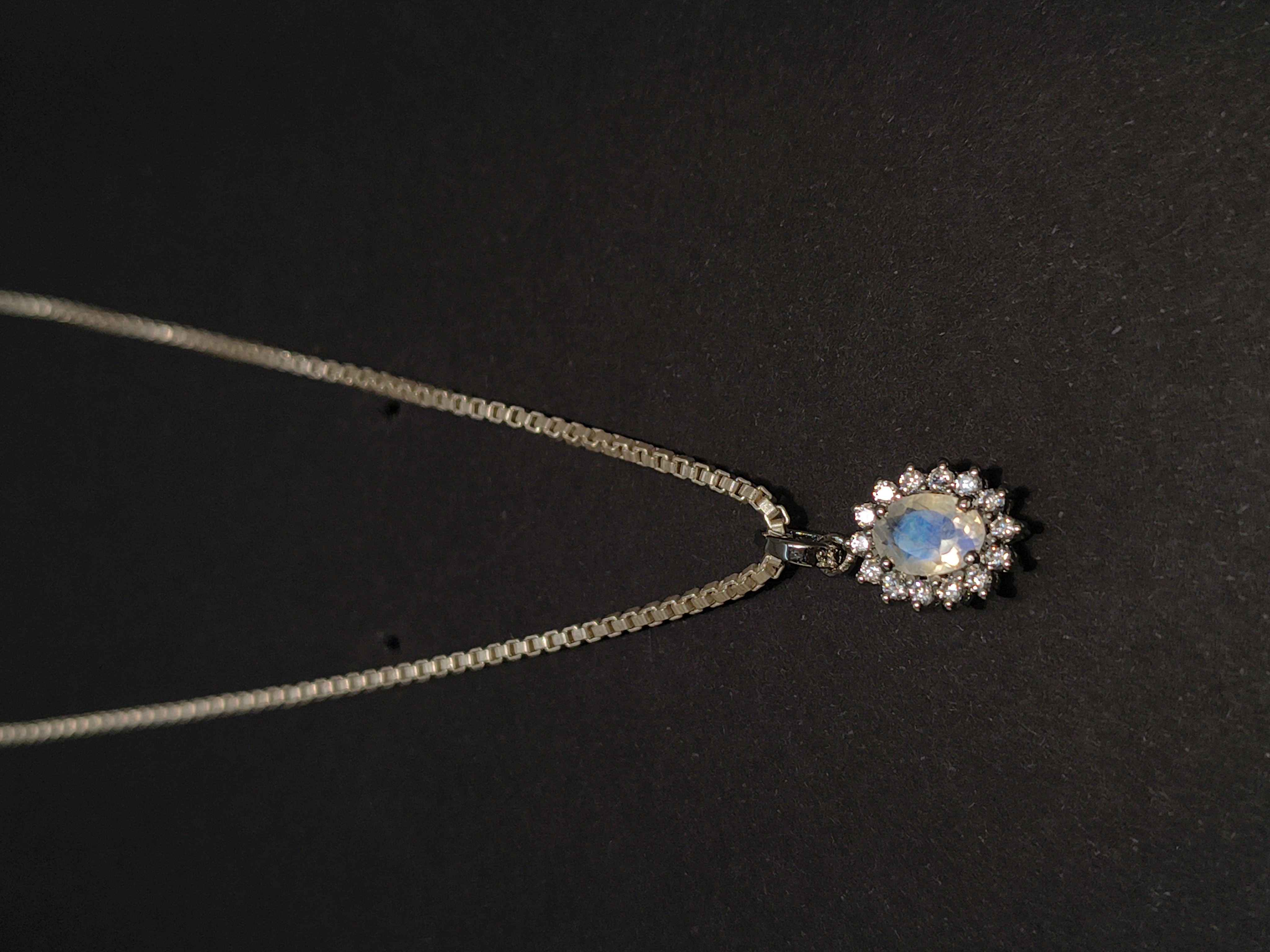 Labradorite with zircon Pendant Necklace
