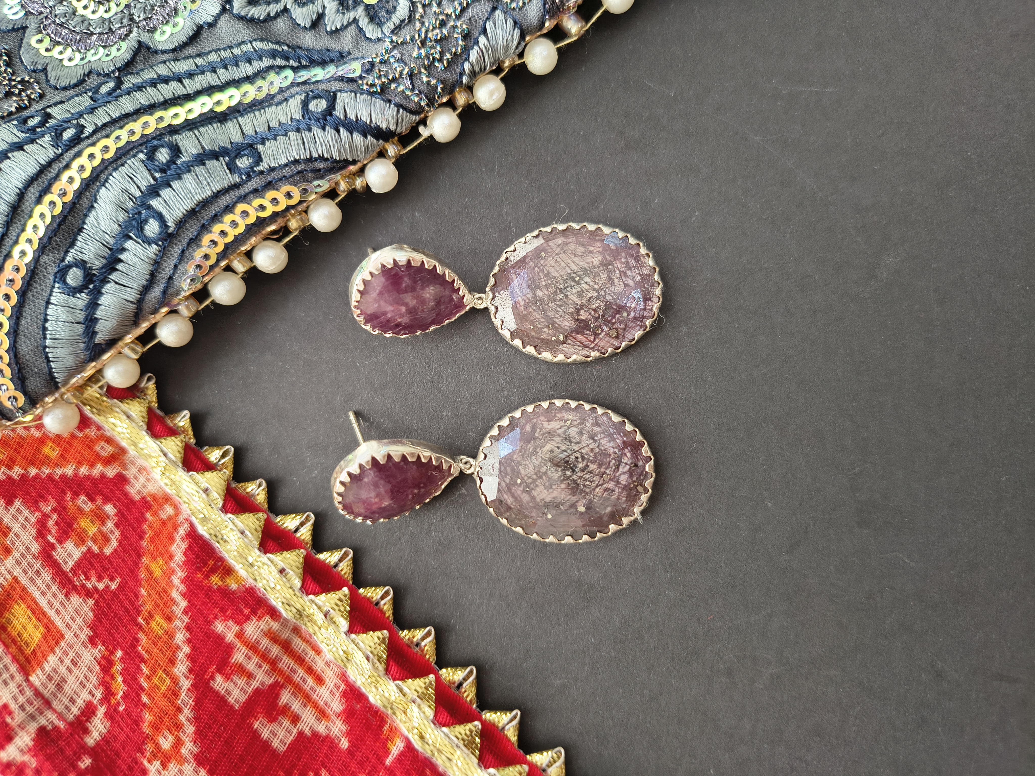 Dual Drop Sapphire Earrings