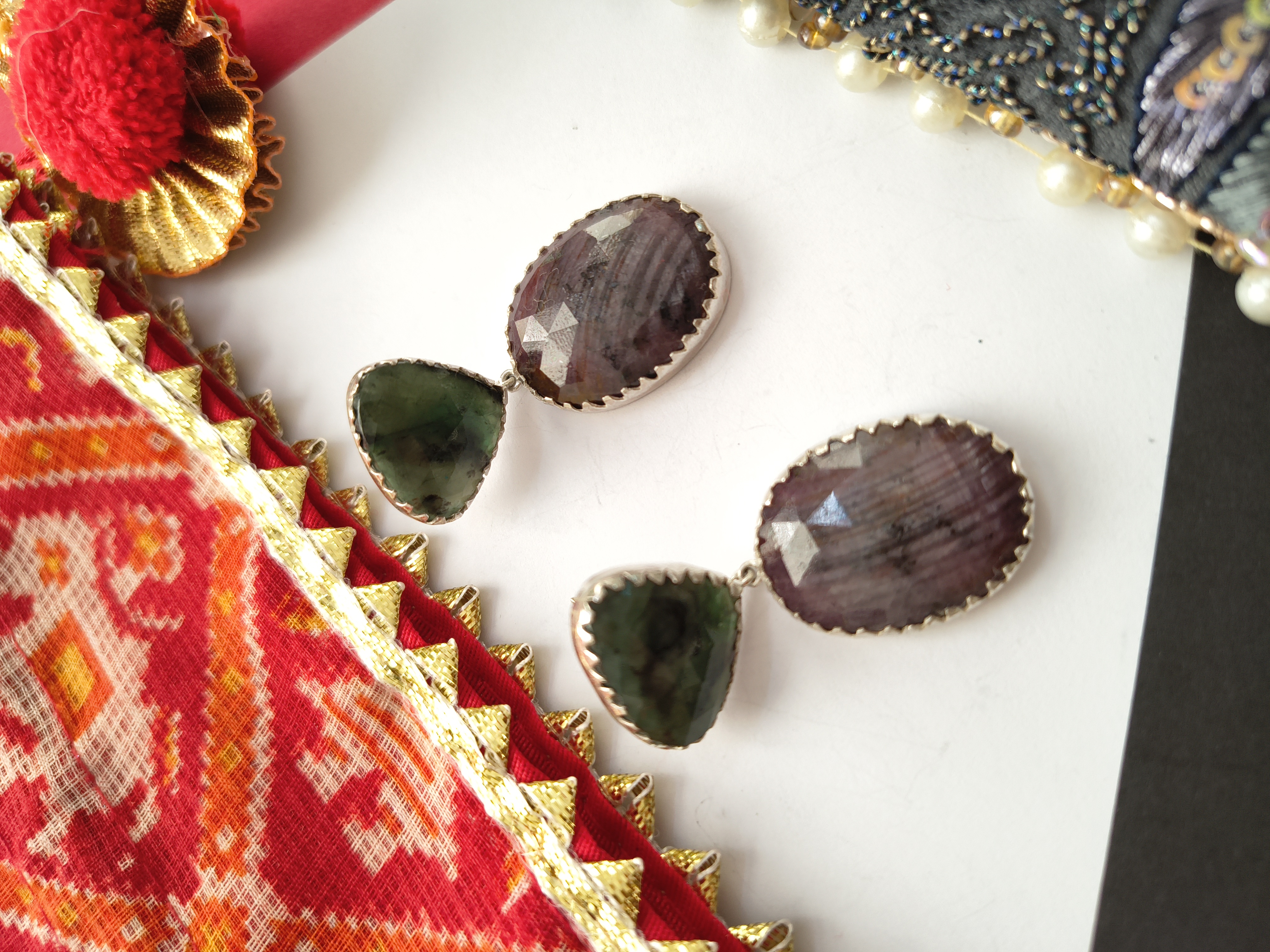 Crimson red sapphire Earrings