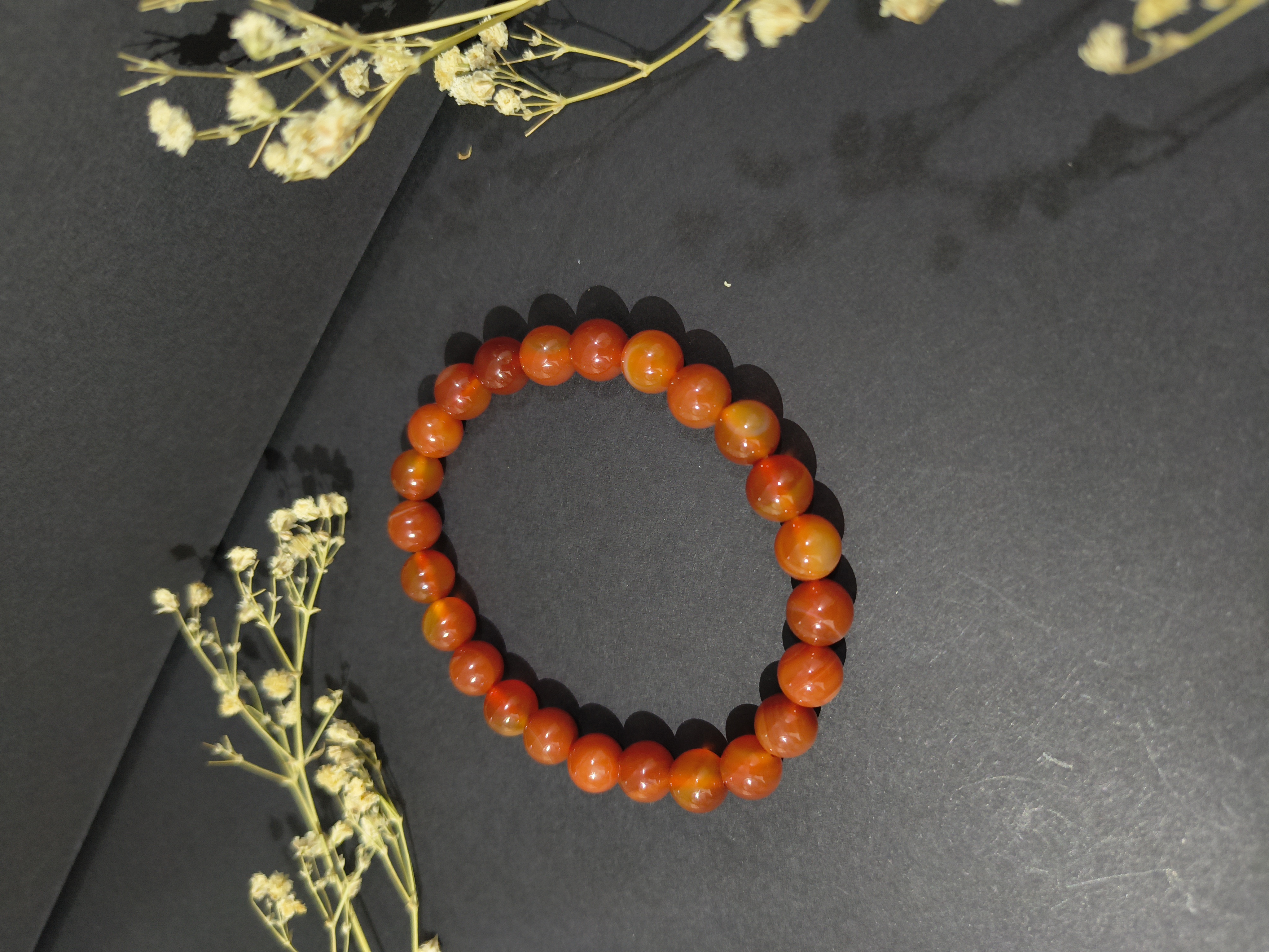 Red agate bead bracelet