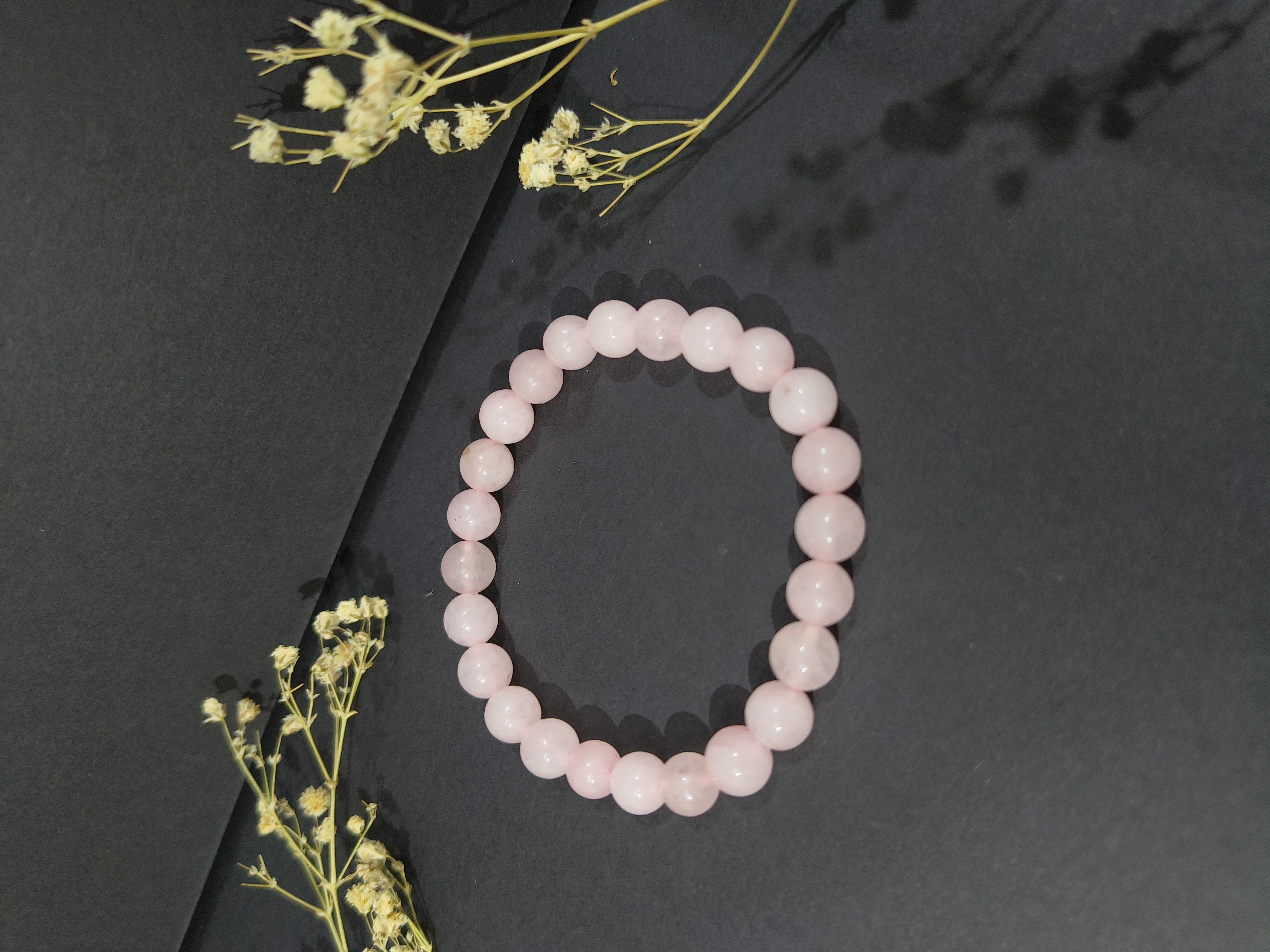 Rose Quartz Bead Bracelet
