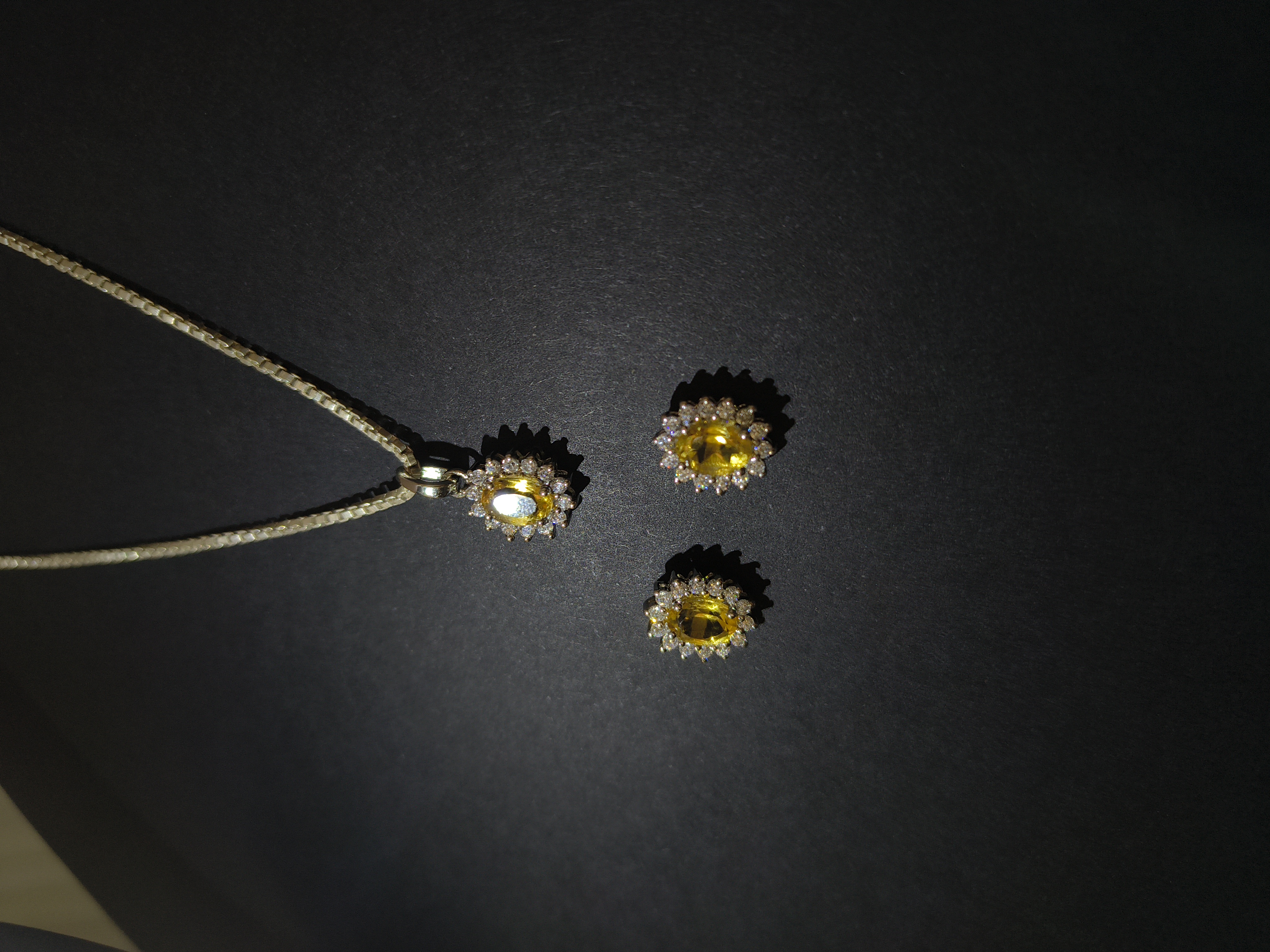Citrine gemstone jewelry set
